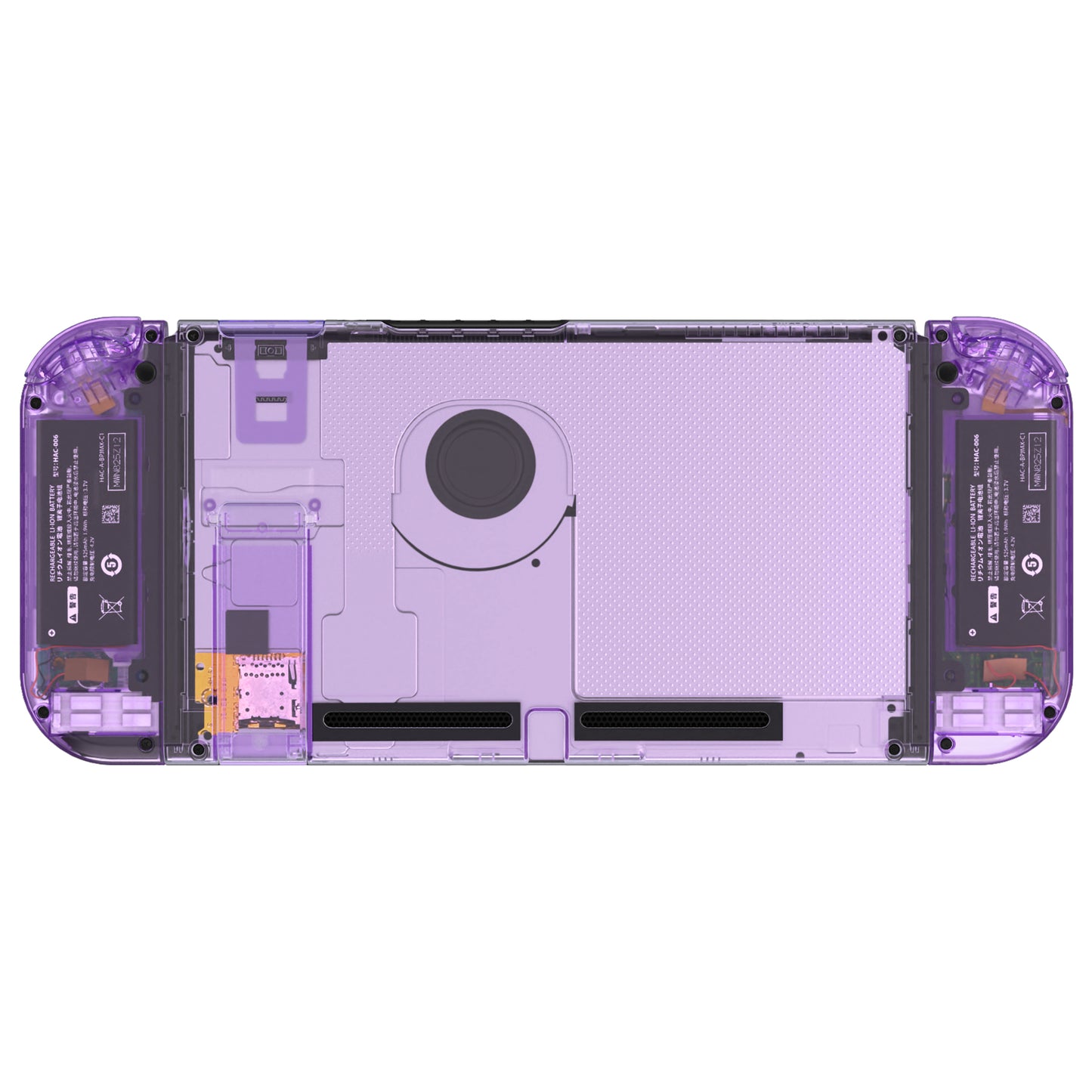 eXtremeRate Nintendo Switch用交換フルセットシェル&ボタン【クリスタルクリアパープル】