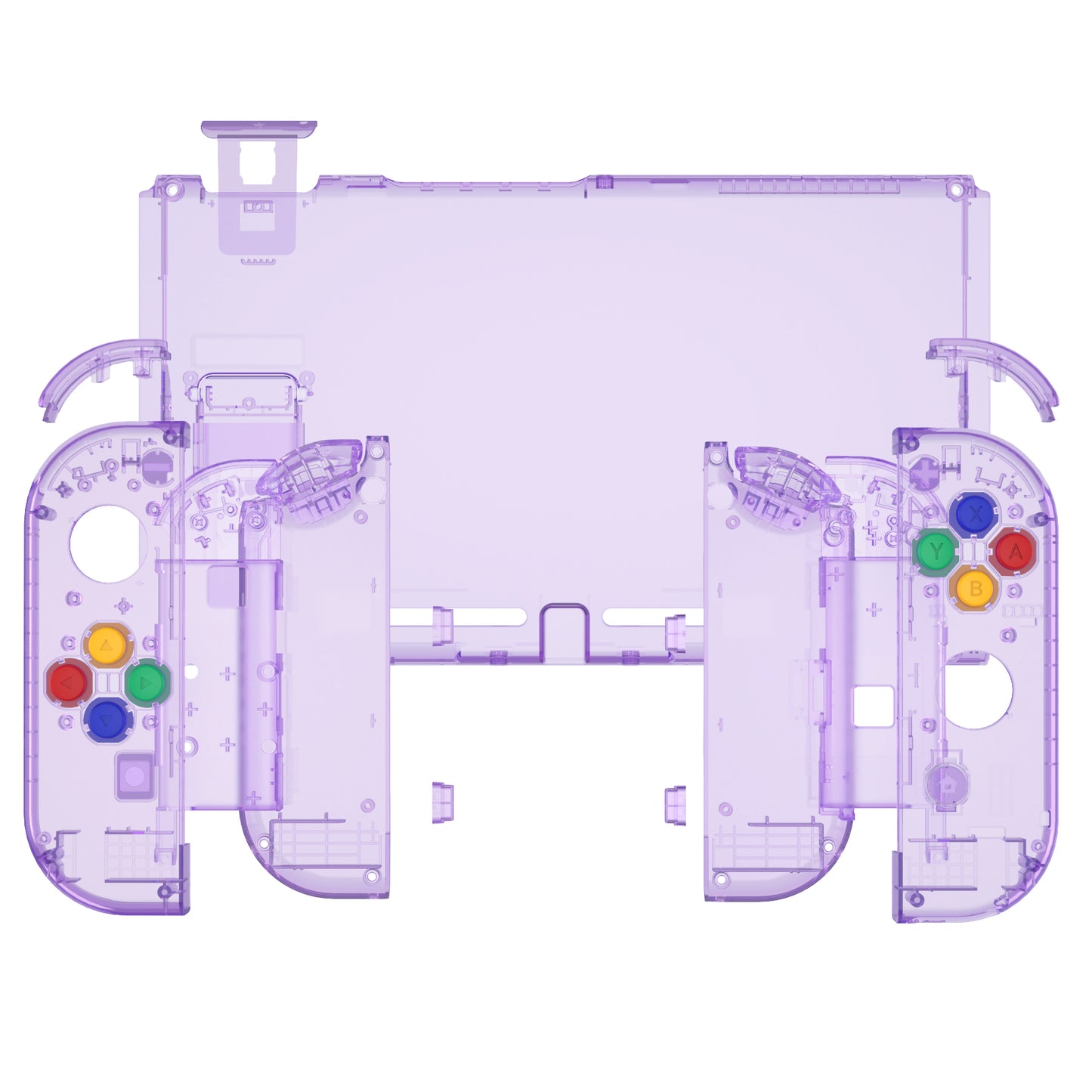eXtremeRate Nintendo Switch用交換フルセットシェル&ボタン【クリスタルクリアパープル】