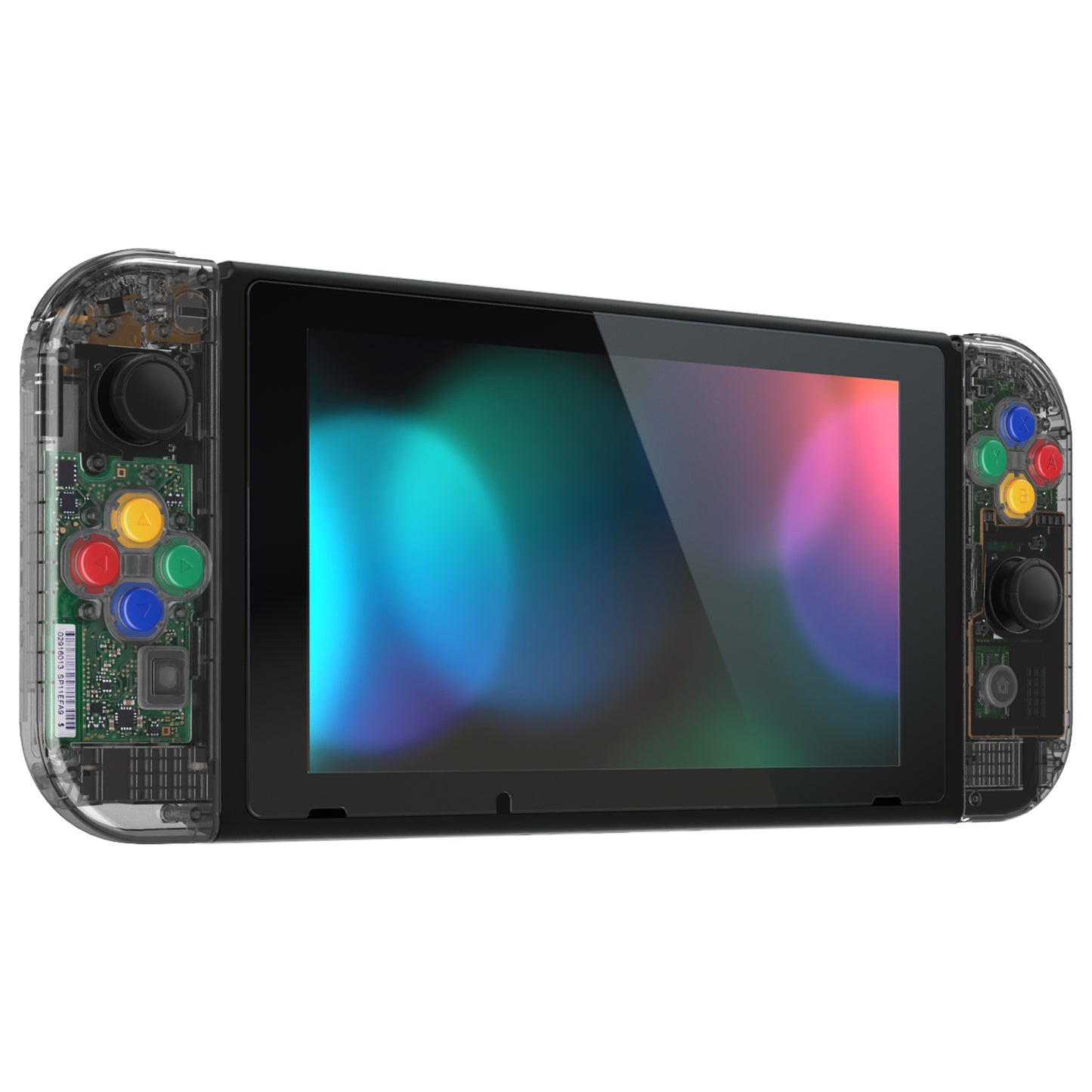 eXtremeRate Nintendo Switch用交換フルセットシェル&ボタン【クリスタルクリアブラック】