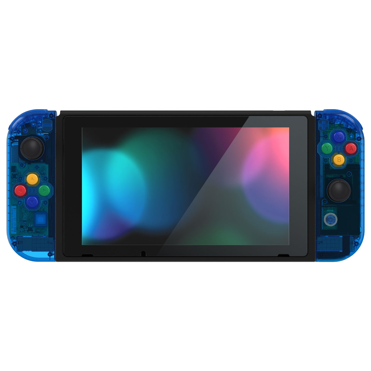 eXtremeRate Nintendo Switch用交換フルセットシェル&ボタン【クリスタルクリアブルー】