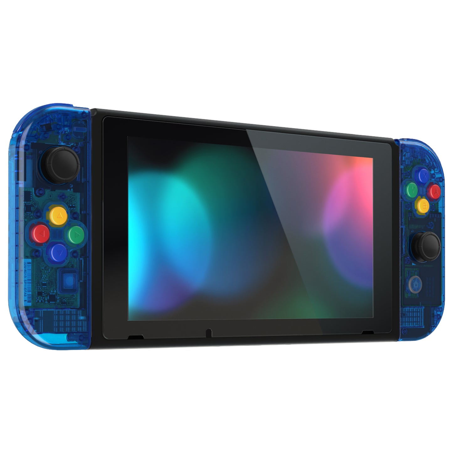 eXtremeRate Nintendo Switch用交換フルセットシェル&ボタン【クリスタルクリアブルー】