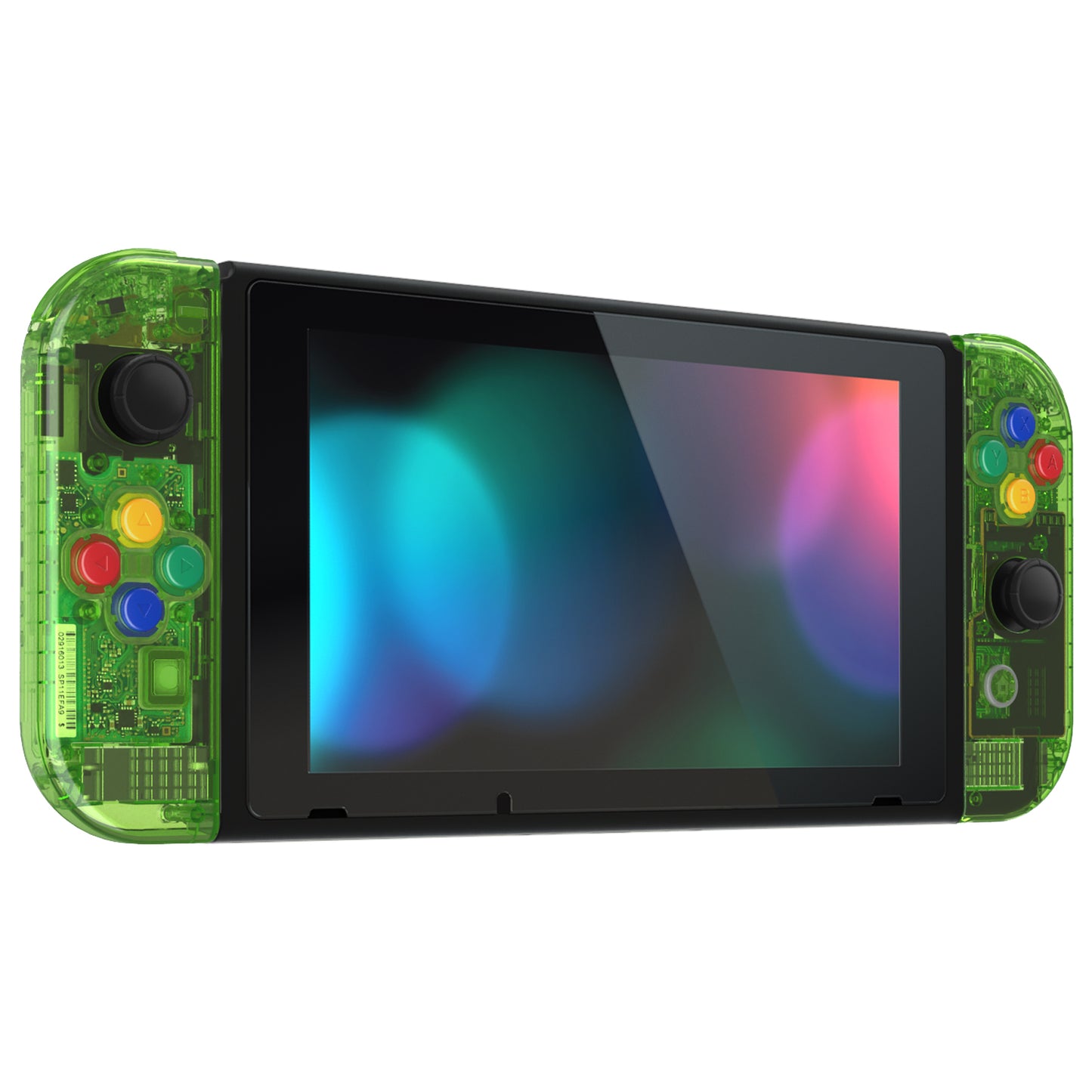 eXtremeRate Nintendo Switch用交換フルセットシェル&ボタン【スケルトンフォレストグリーン】
