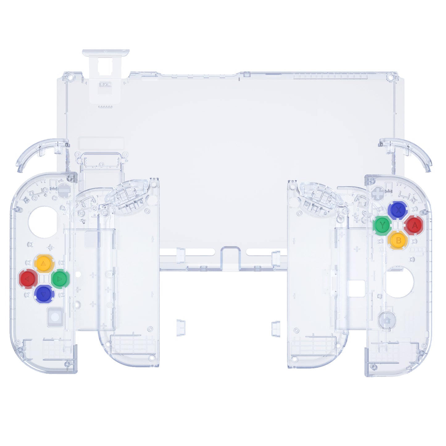 eXtremeRate Nintendo Switch用交換フルセットシェル&ボタン【クリスタルクリアグレイシャーブルー】