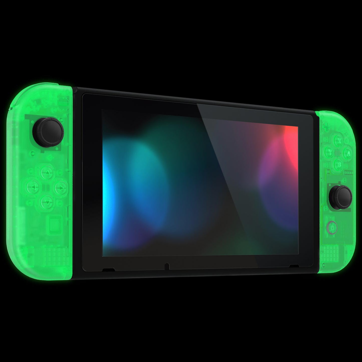 eXtremeRate Nintendo Switch用交換フルセットシェル&ボタン【暗闇で光る-グリーン】