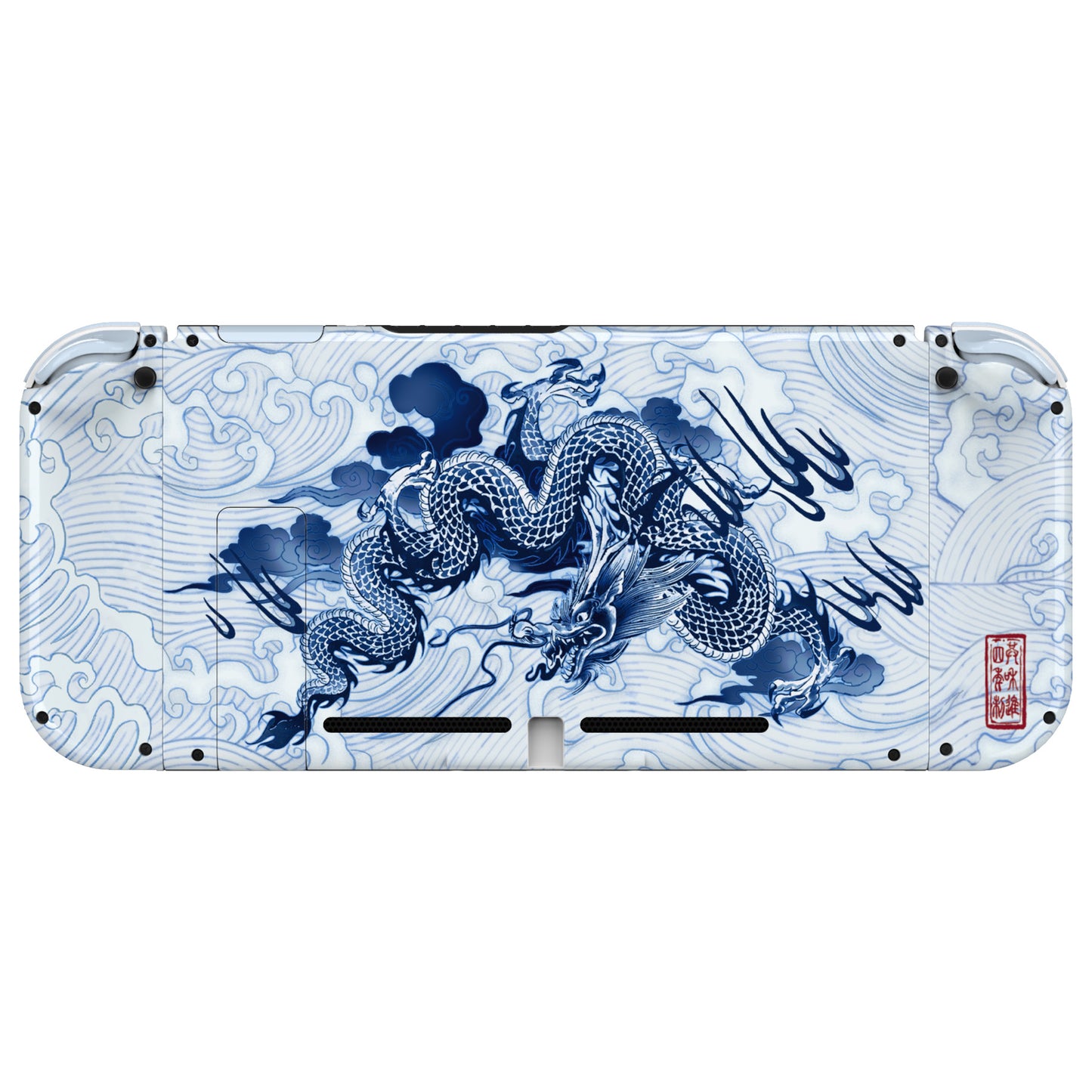 eXtremeRate Nintendo Switch用交換フルセットシェル&ボタン【磁器の龍】