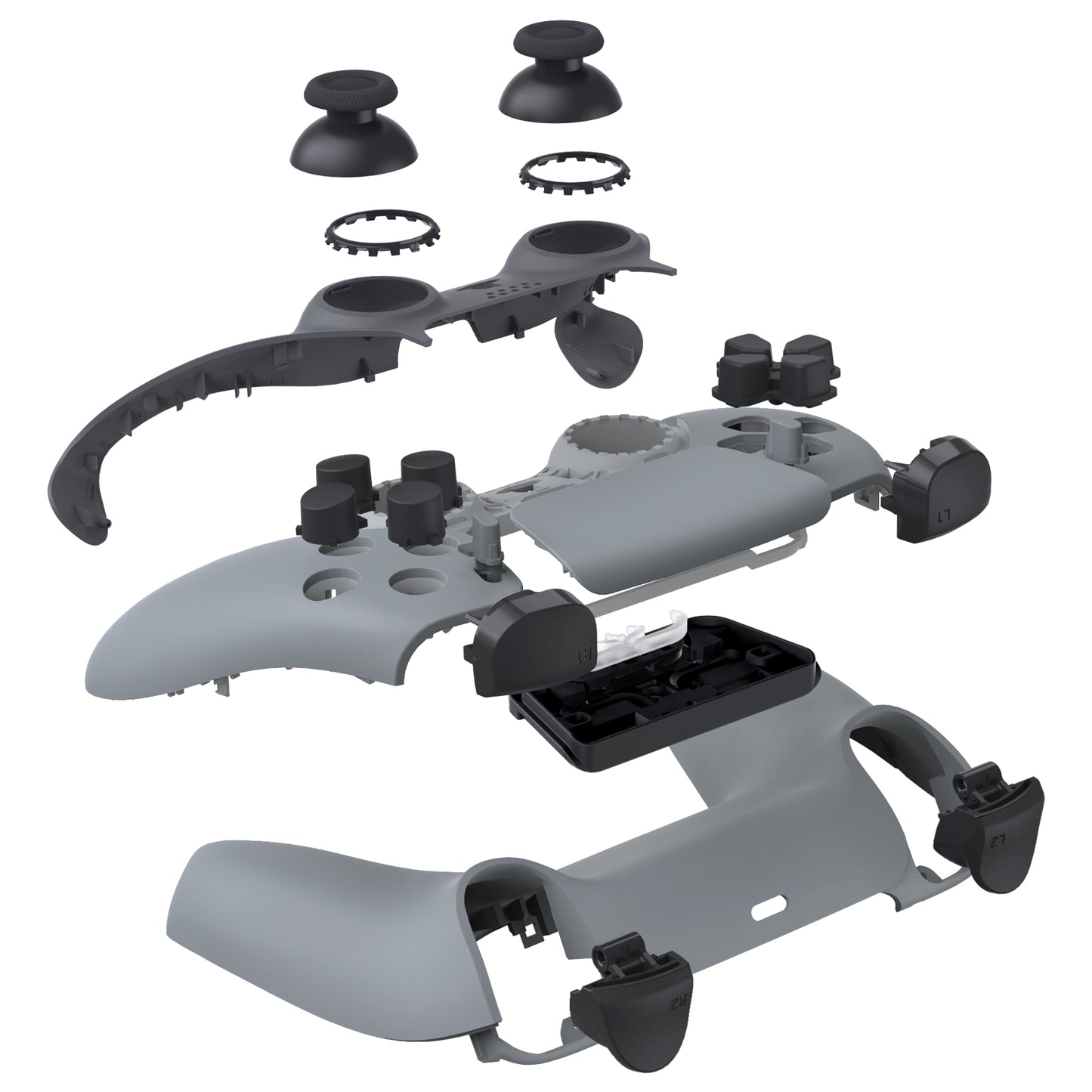 eXtremeRate Replacement Full Shell & Button Set for PS5 Controller BDM-030/040/050 (New Hope Gray)