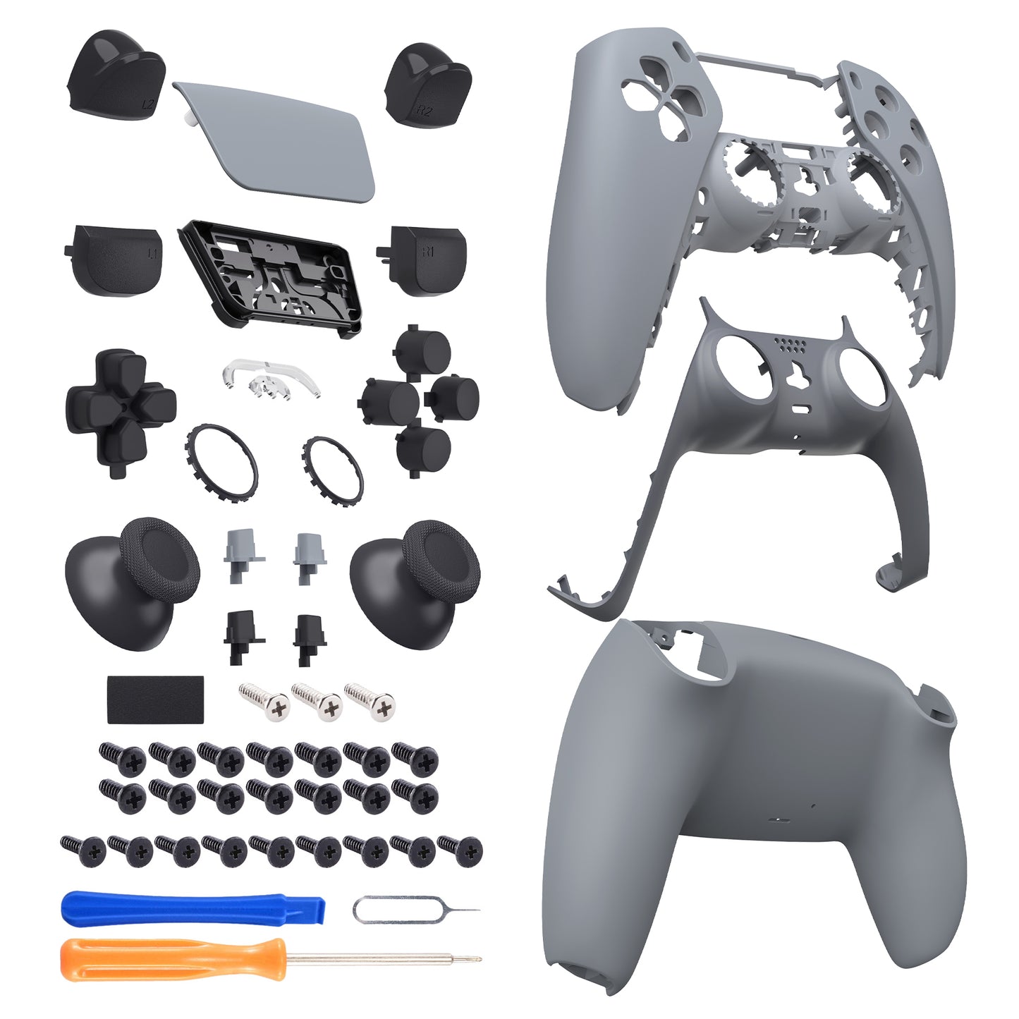 eXtremeRate PS5コントローラーBDM-030/040/050対応交換対応用フルセットシェル&ボタン【ニューホープグレイ】