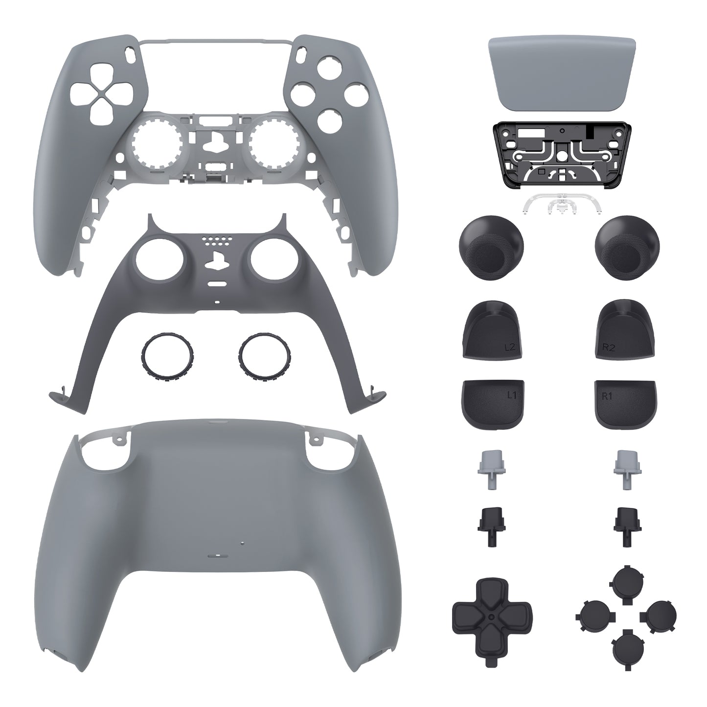 eXtremeRate PS5コントローラーBDM-030/040/050対応交換対応用フルセットシェル&ボタン【ニューホープグレイ】