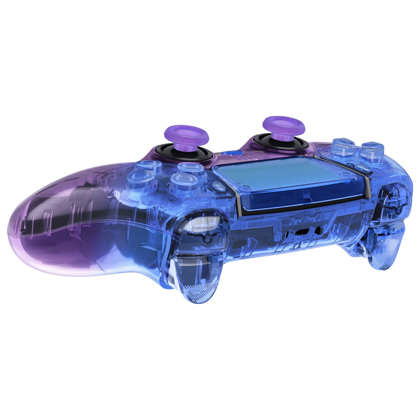 eXtremeRate PS5 edgeコントローラー対応交換対応用フルセットシェル&ボタン【クリアなグラデーションのブルー&パープル】