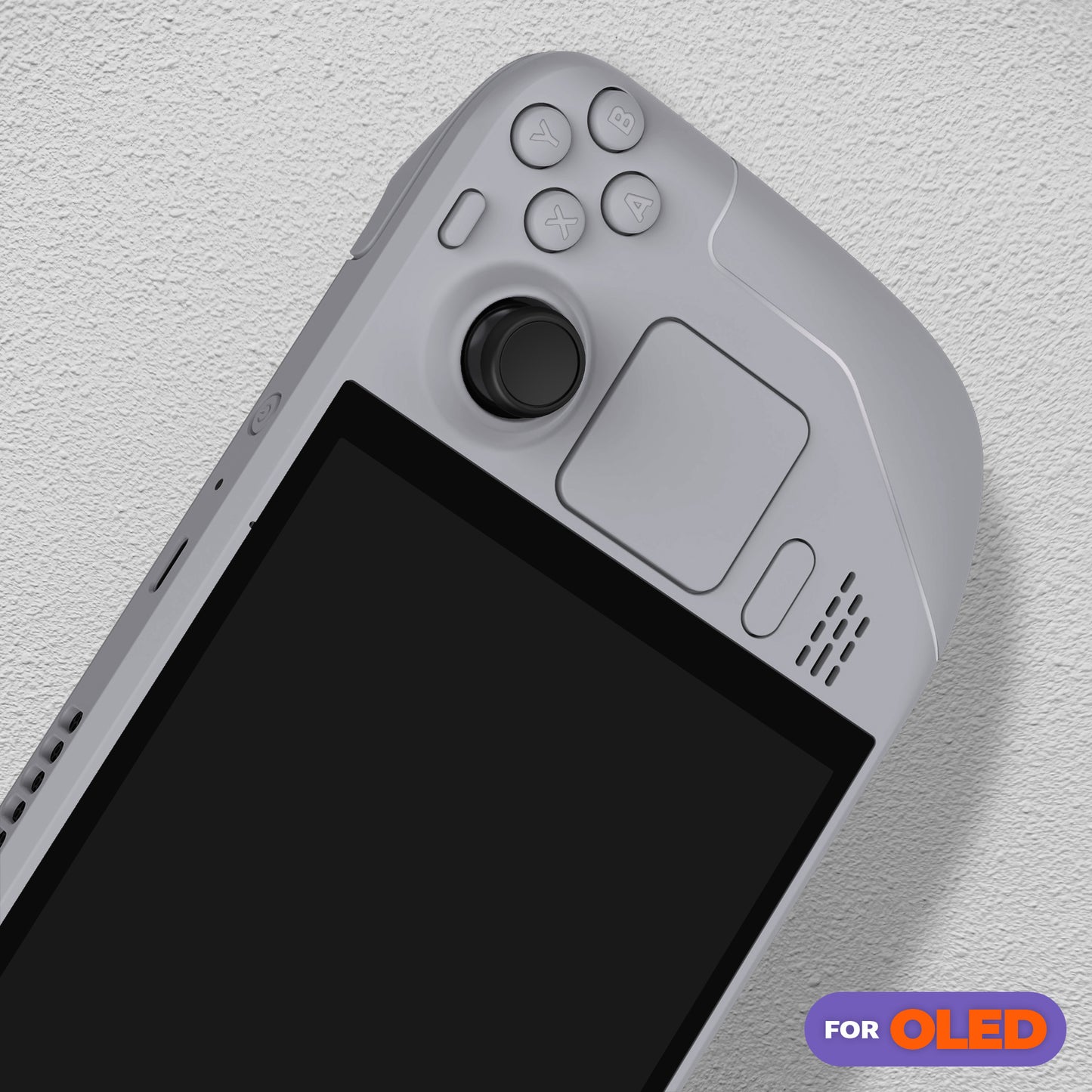 eXtremeRate Steam Deck OLEDハンドヘルドコンソール用交換フルセットシェル&ボタン【ニューホープグレイ】