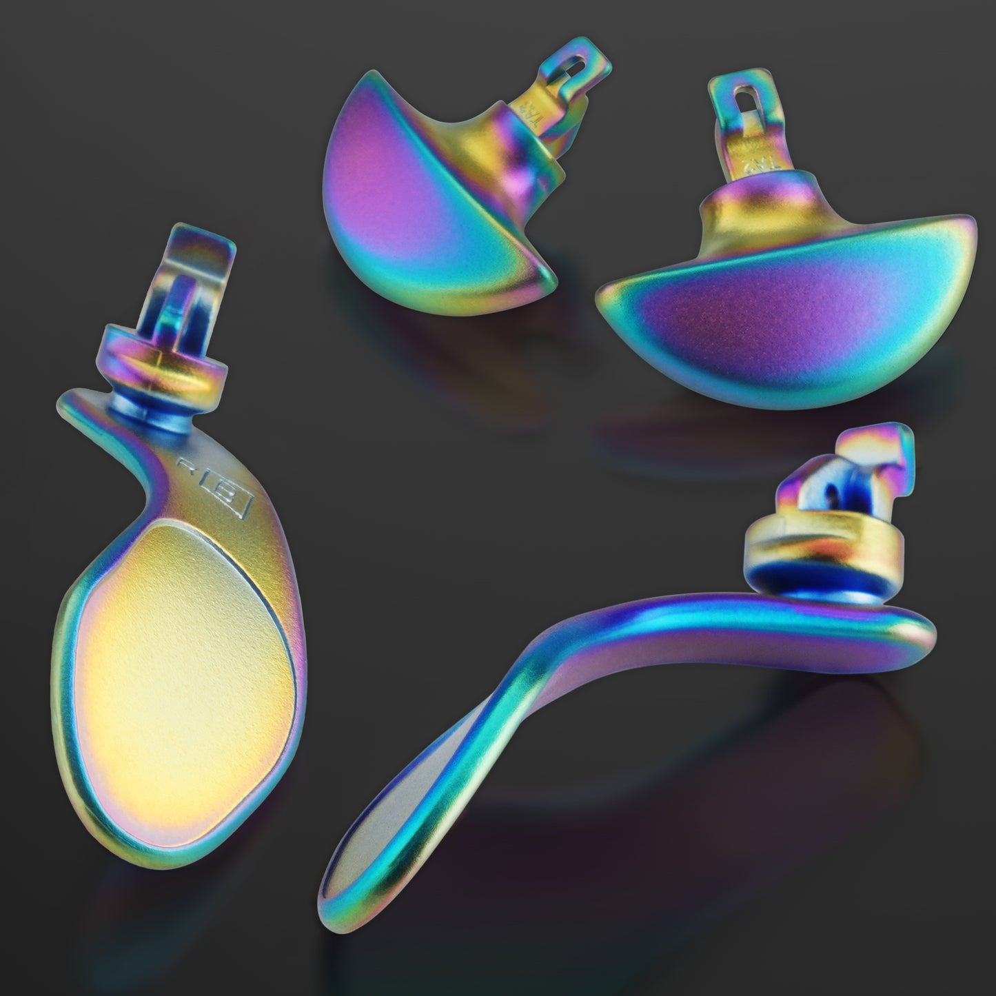 eXtremeRate PS5 edgeコントローラー対応交換式4個セット金属製バックパドル【ブラック&メタリックグリーンブルーパープル】