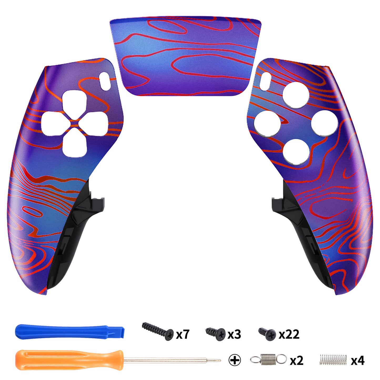 eXtremeRate PS5 edgeコントローラー対応交換対応用左右フロントハウジングシェル&タッチパッド【ダマスクス】