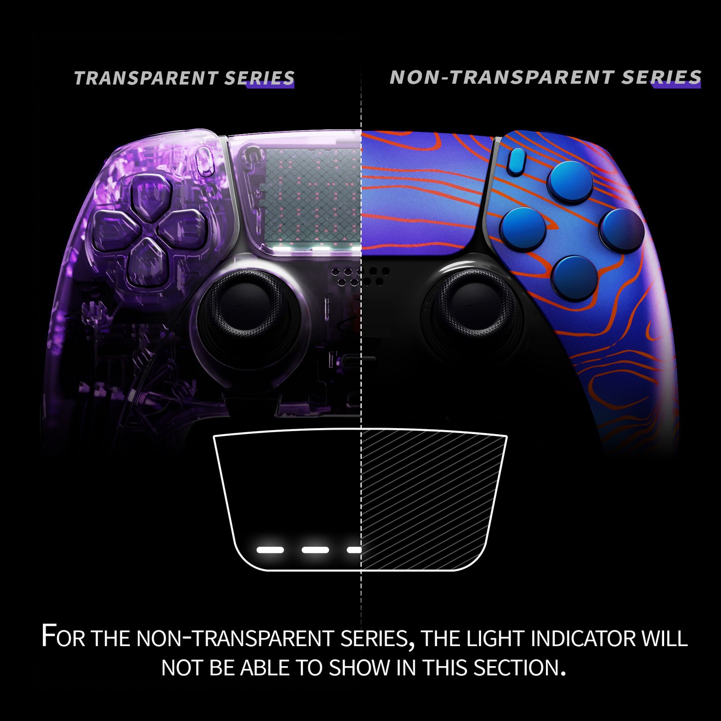 eXtremeRate PS5 edgeコントローラー対応交換対応用左右フロントハウジングシェル&タッチパッド【ダマスクス】