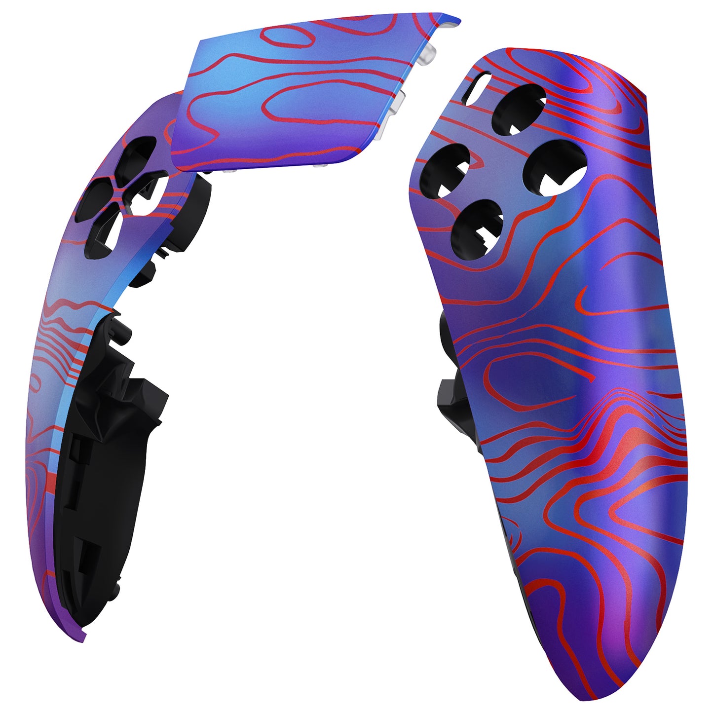 eXtremeRate PS5 edgeコントローラー対応交換対応用左右フロントハウジングシェル&タッチパッド【ダマスクス】