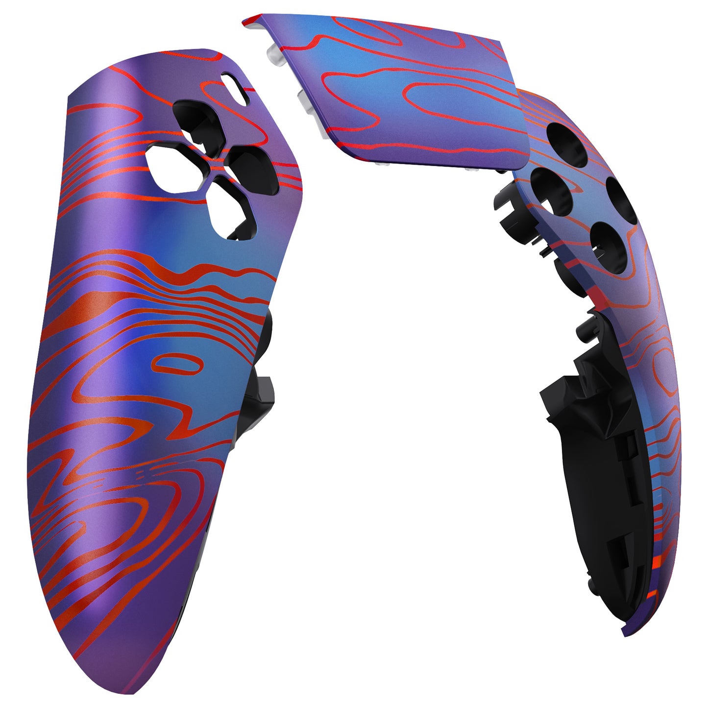 eXtremeRate PS5 edgeコントローラー対応交換対応用左右フロントハウジングシェル&タッチパッド【ダマスクス】