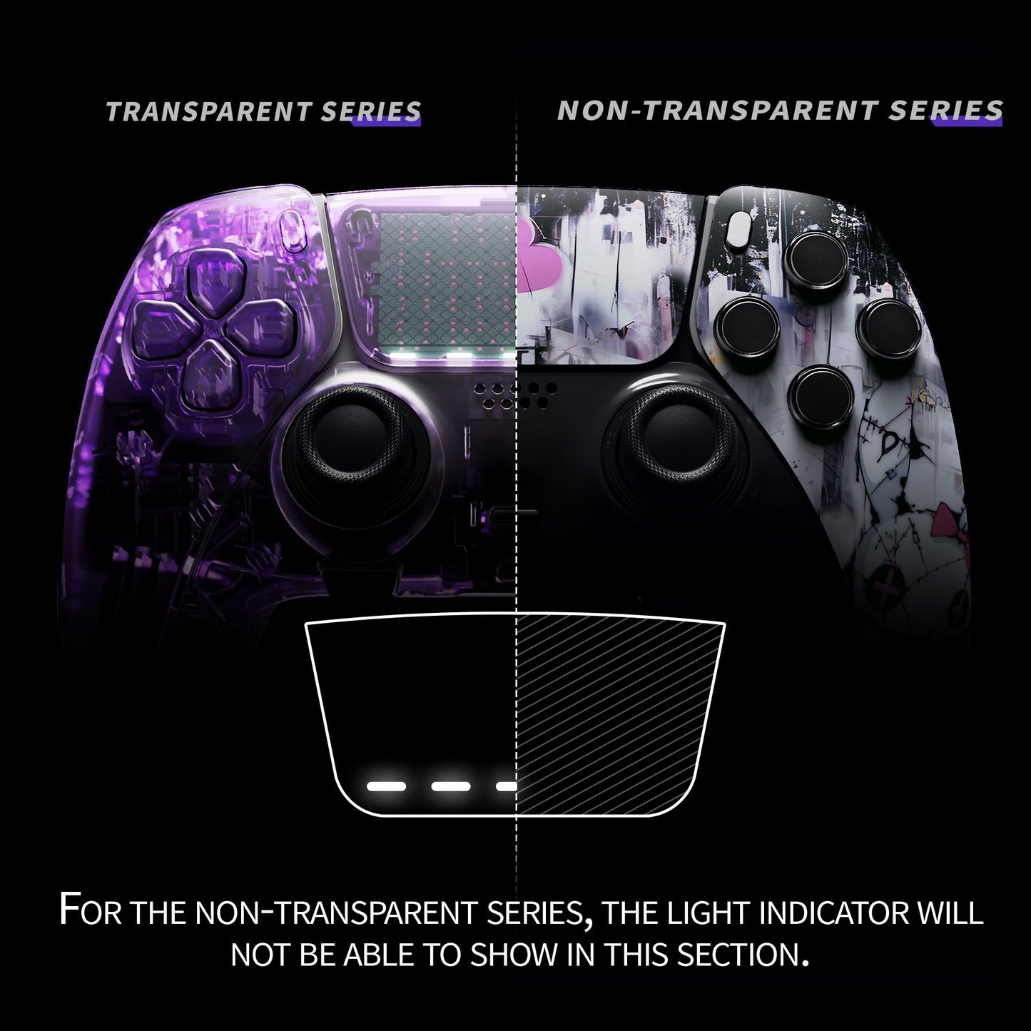 eXtremeRate PS5 edgeコントローラー対応交換対応用左右フロントハウジングシェル&タッチパッド【可愛いパンク兎ちゃん】