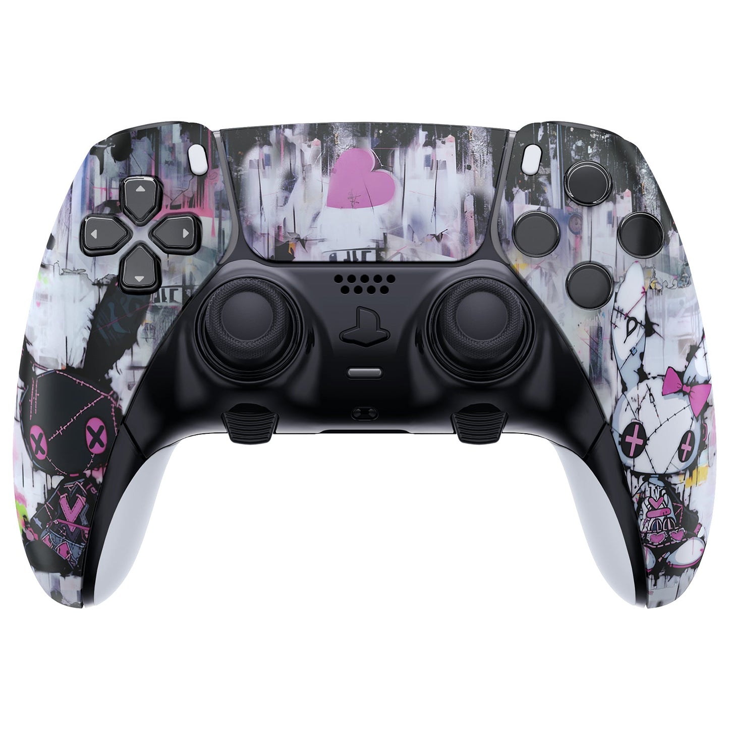 eXtremeRate PS5 edgeコントローラー対応交換対応用左右フロントハウジングシェル&タッチパッド【可愛いパンク兎ちゃん】