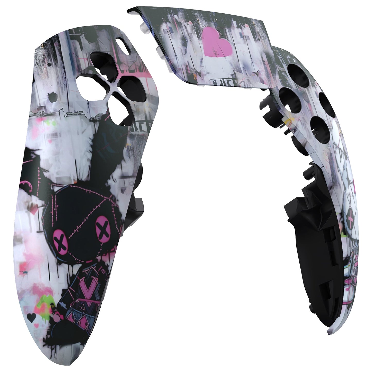 eXtremeRate PS5 edgeコントローラー対応交換対応用左右フロントハウジングシェル&タッチパッド【可愛いパンク兎ちゃん】