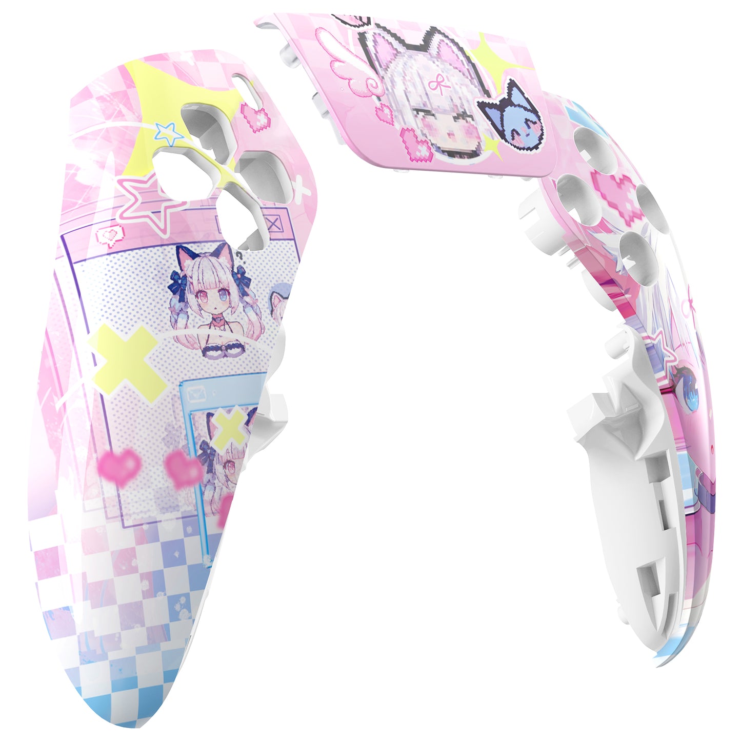 eXtremeRate PS5 edgeコントローラー対応交換対応用左右フロントハウジングシェル&タッチパッド【ミウ】