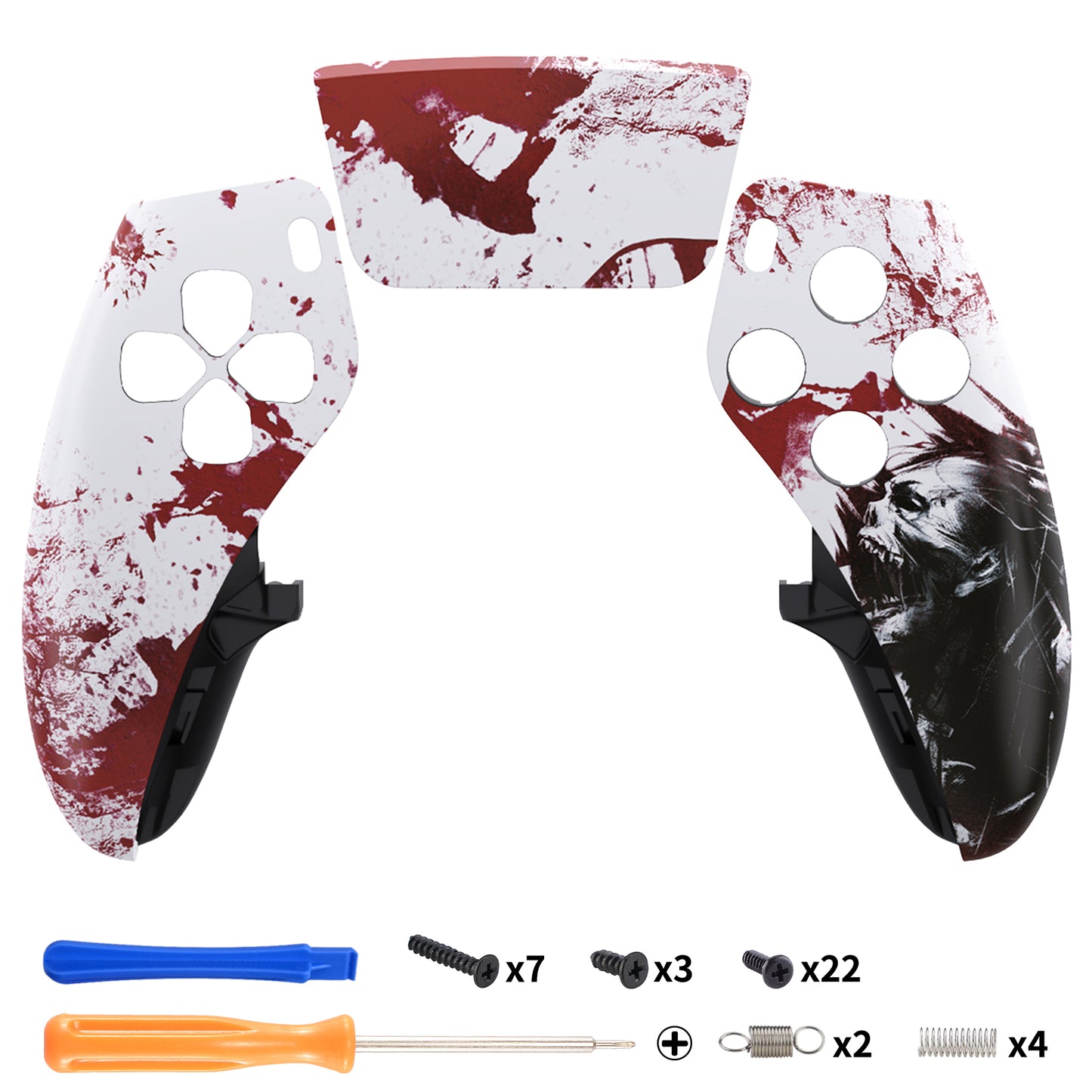 eXtremeRate PS5 edgeコントローラー対応交換対応用左右フロントハウジングシェル&タッチパッド【ゾンビ】