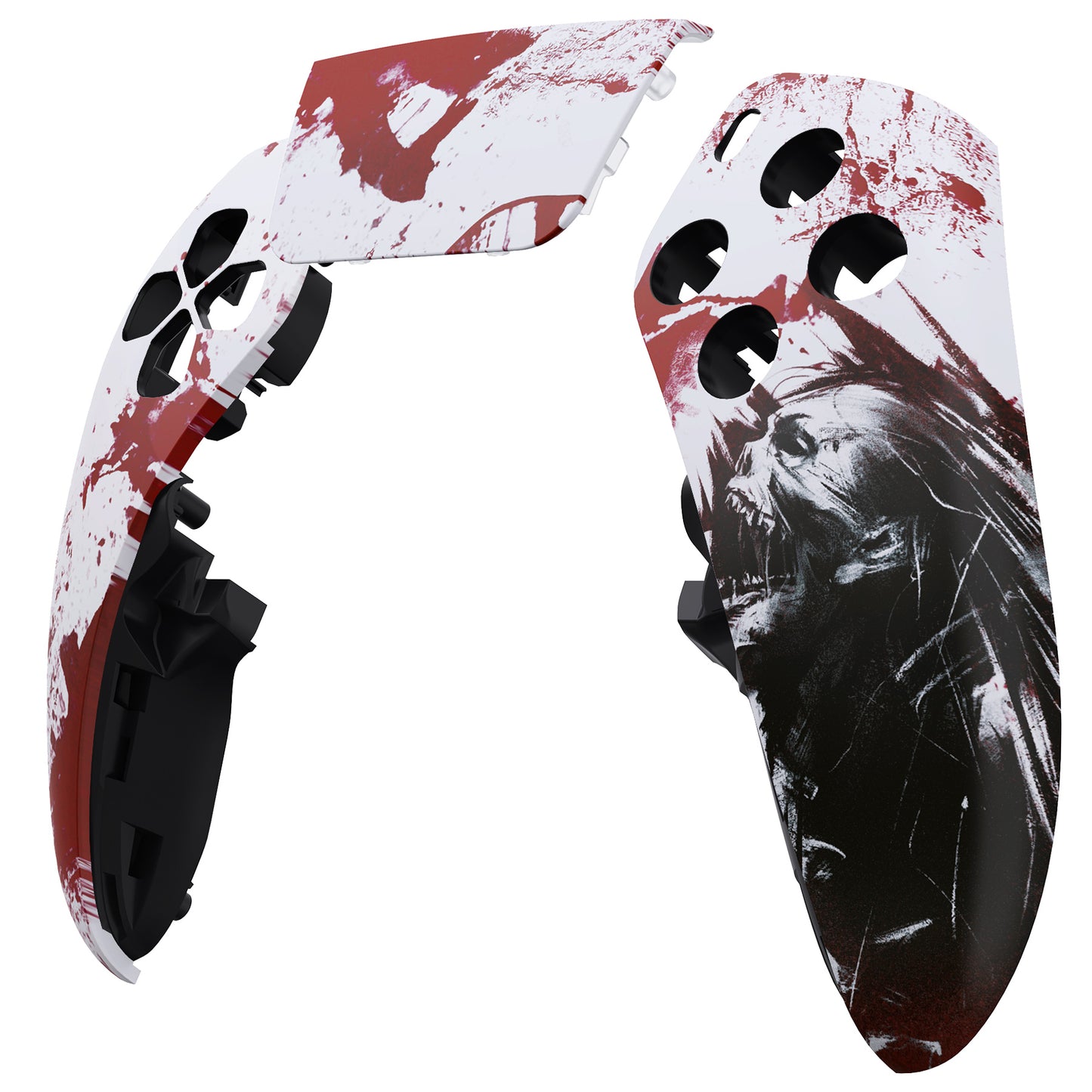 eXtremeRate PS5 edgeコントローラー対応交換対応用左右フロントハウジングシェル&タッチパッド【ゾンビ】