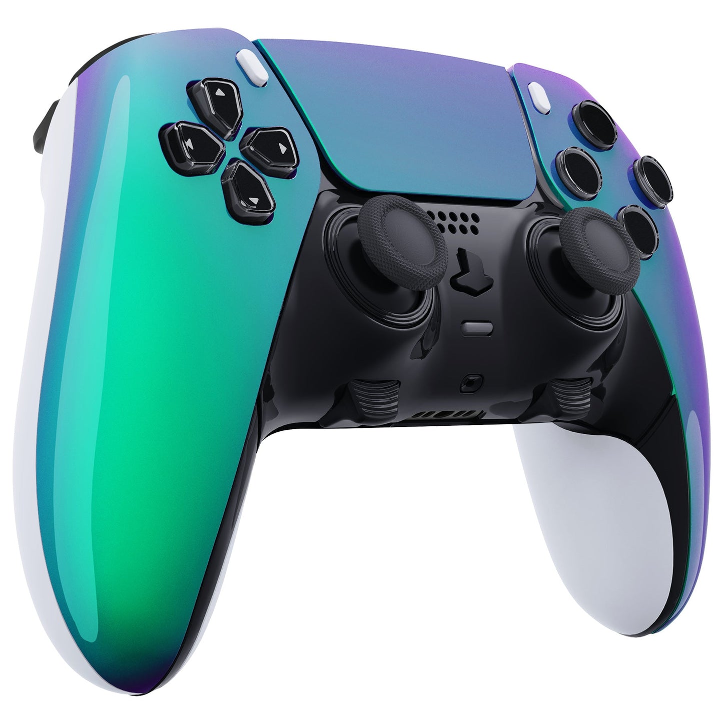 eXtremeRate PS5 edgeコントローラー対応交換対応用左右フロントハウジングシェル&タッチパッド【カメレオングリーンパープル】