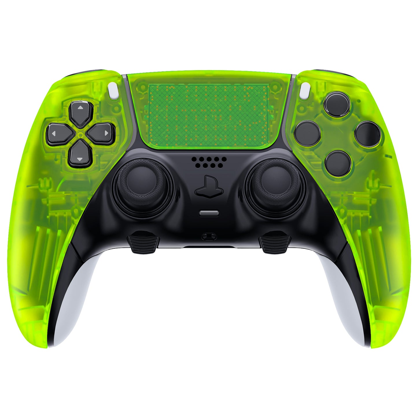 eXtremeRate PS5 edgeコントローラー対応交換対応用左右フロントハウジングシェル&タッチパッド【クリアライムグリーン】