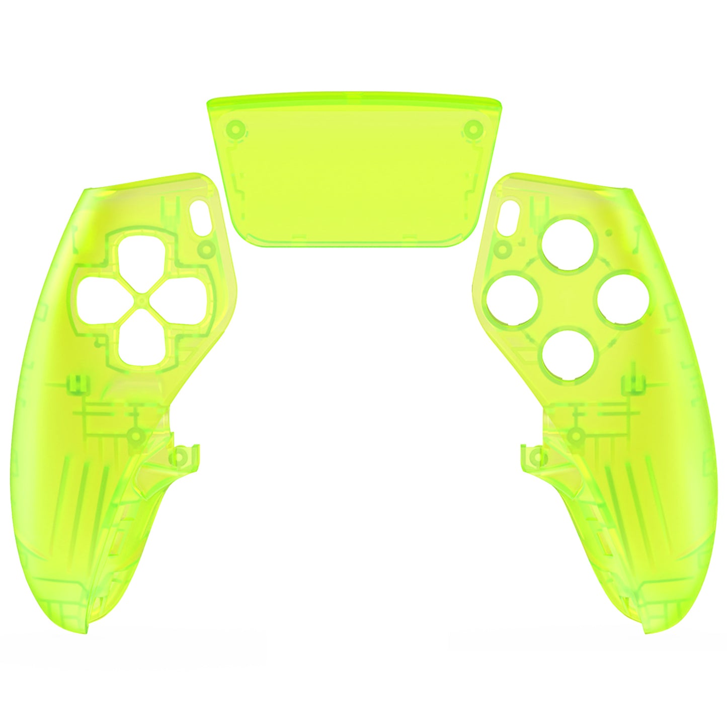 eXtremeRate PS5 edgeコントローラー対応交換対応用左右フロントハウジングシェル&タッチパッド【クリアライムグリーン】