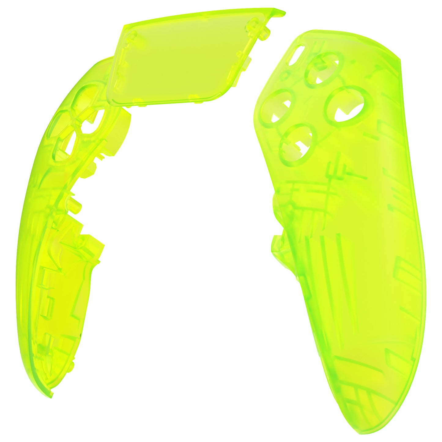 eXtremeRate PS5 edgeコントローラー対応交換対応用左右フロントハウジングシェル&タッチパッド【クリアライムグリーン】