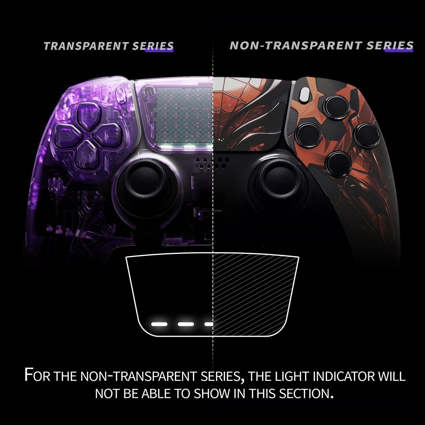 eXtremeRate PS5 edgeコントローラー対応交換対応用左右フロントハウジングシェル&タッチパッド【マシンスパイダー】