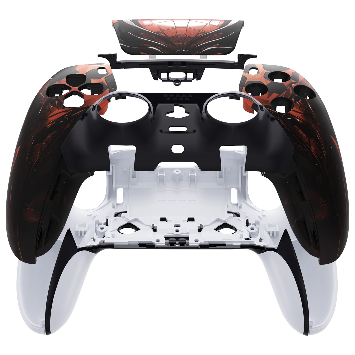 eXtremeRate PS5 edgeコントローラー対応交換対応用左右フロントハウジングシェル&タッチパッド【マシンスパイダー】