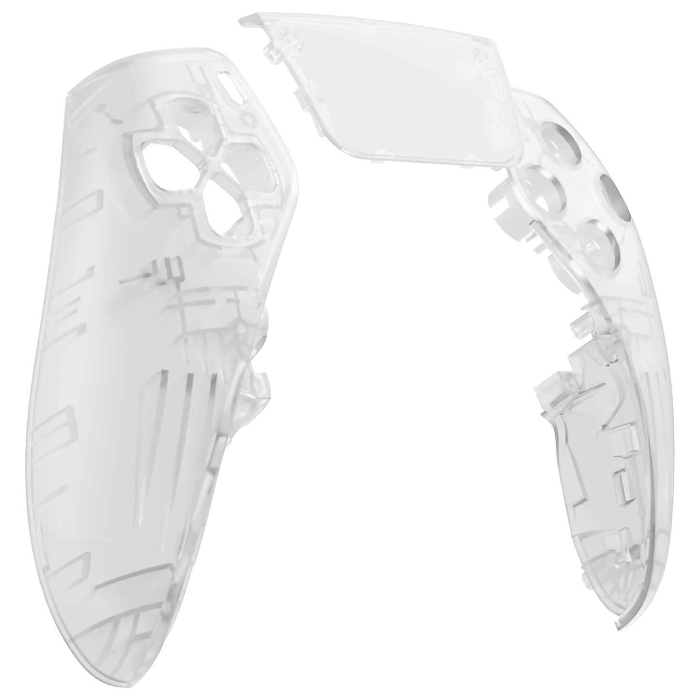 eXtremeRate PS5 edgeコントローラー対応交換対応用左右フロントハウジングシェル&タッチパッド【暗闇で光る-グリーン】