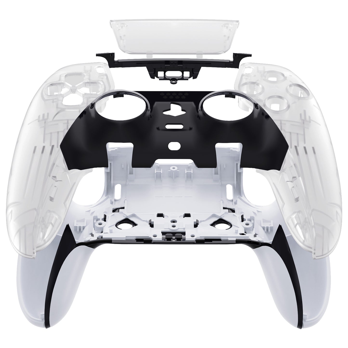 eXtremeRate PS5 edgeコントローラー対応交換対応用左右フロントハウジングシェル&タッチパッド【暗闇で光る-グリーン】