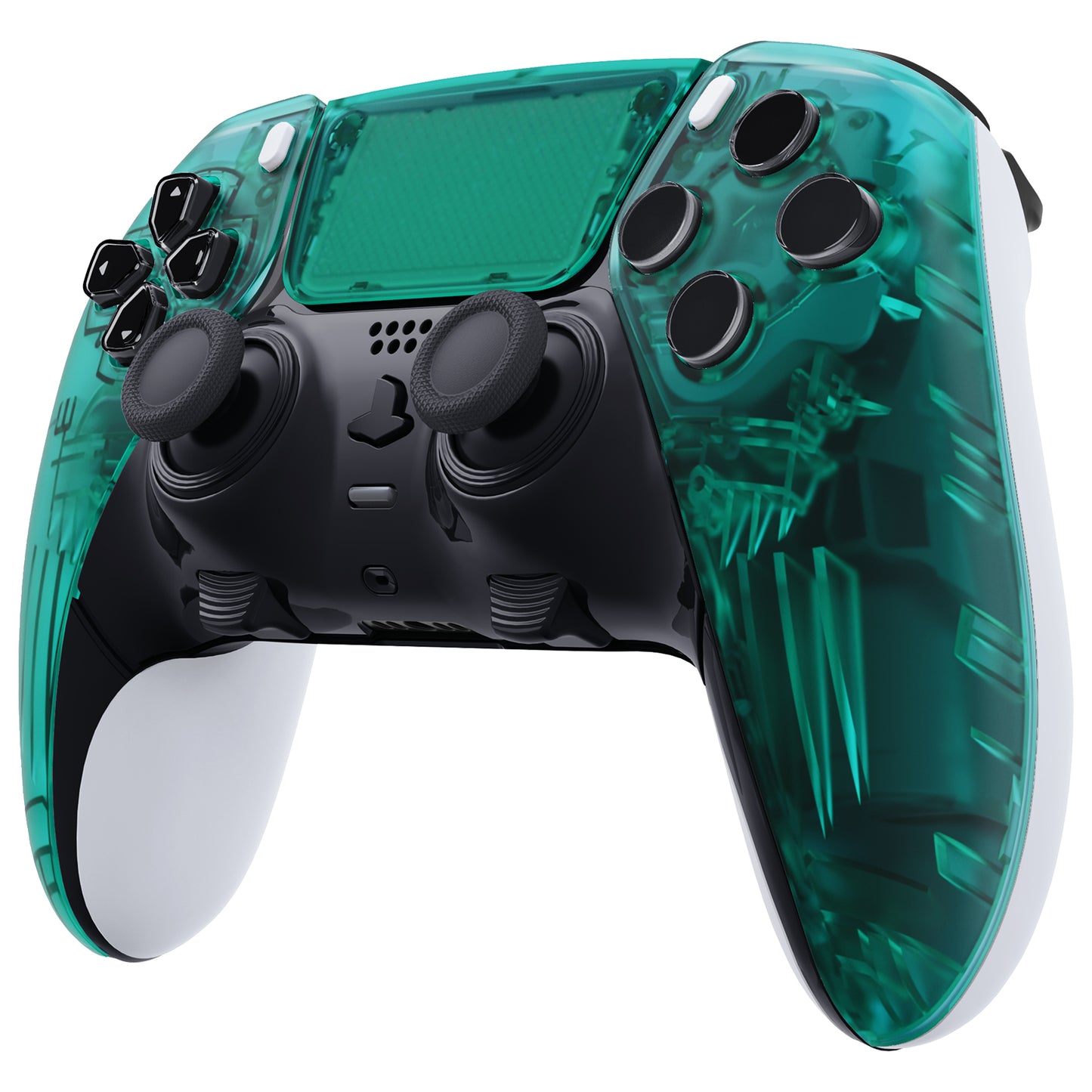 eXtremeRate PS5 edgeコントローラー対応交換対応用左右フロントハウジングシェル&タッチパッド【エメラルドグリーン】