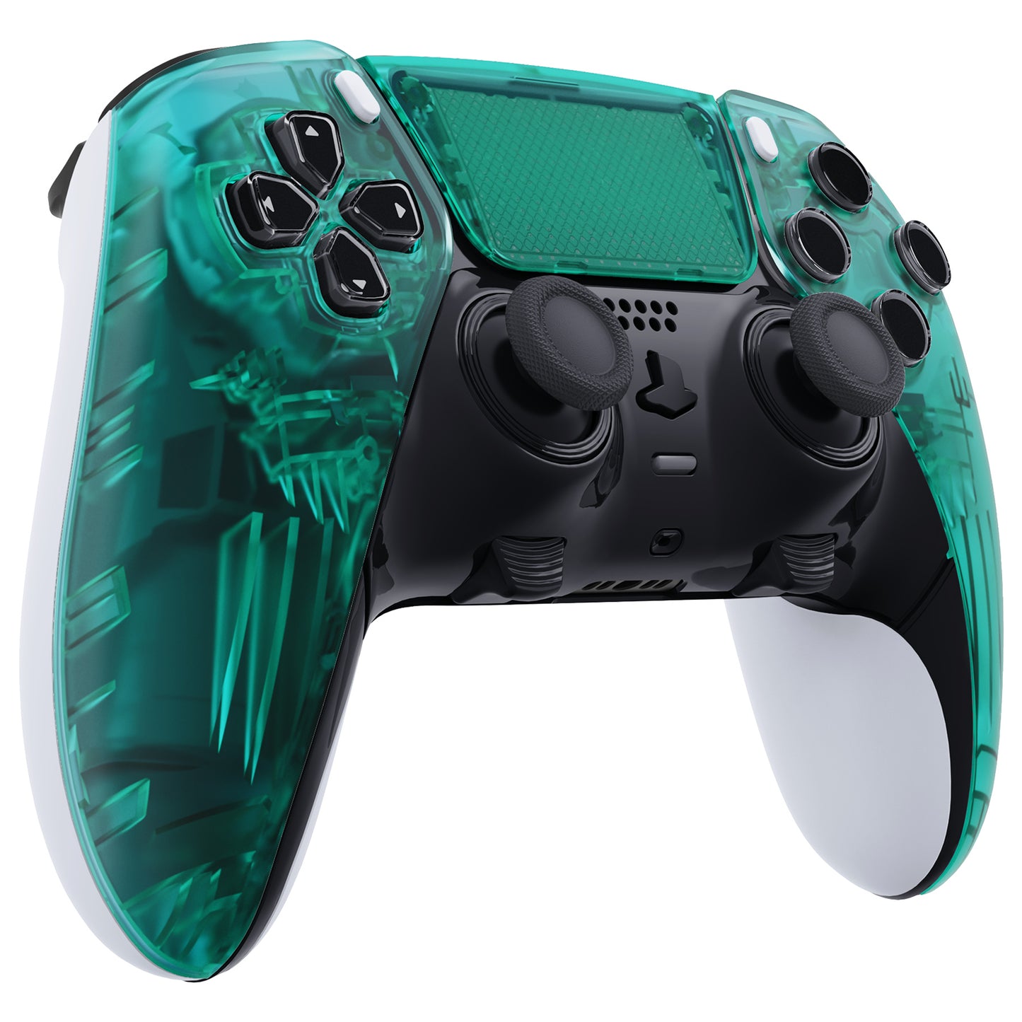 eXtremeRate PS5 edgeコントローラー対応交換対応用左右フロントハウジングシェル&タッチパッド【エメラルドグリーン】