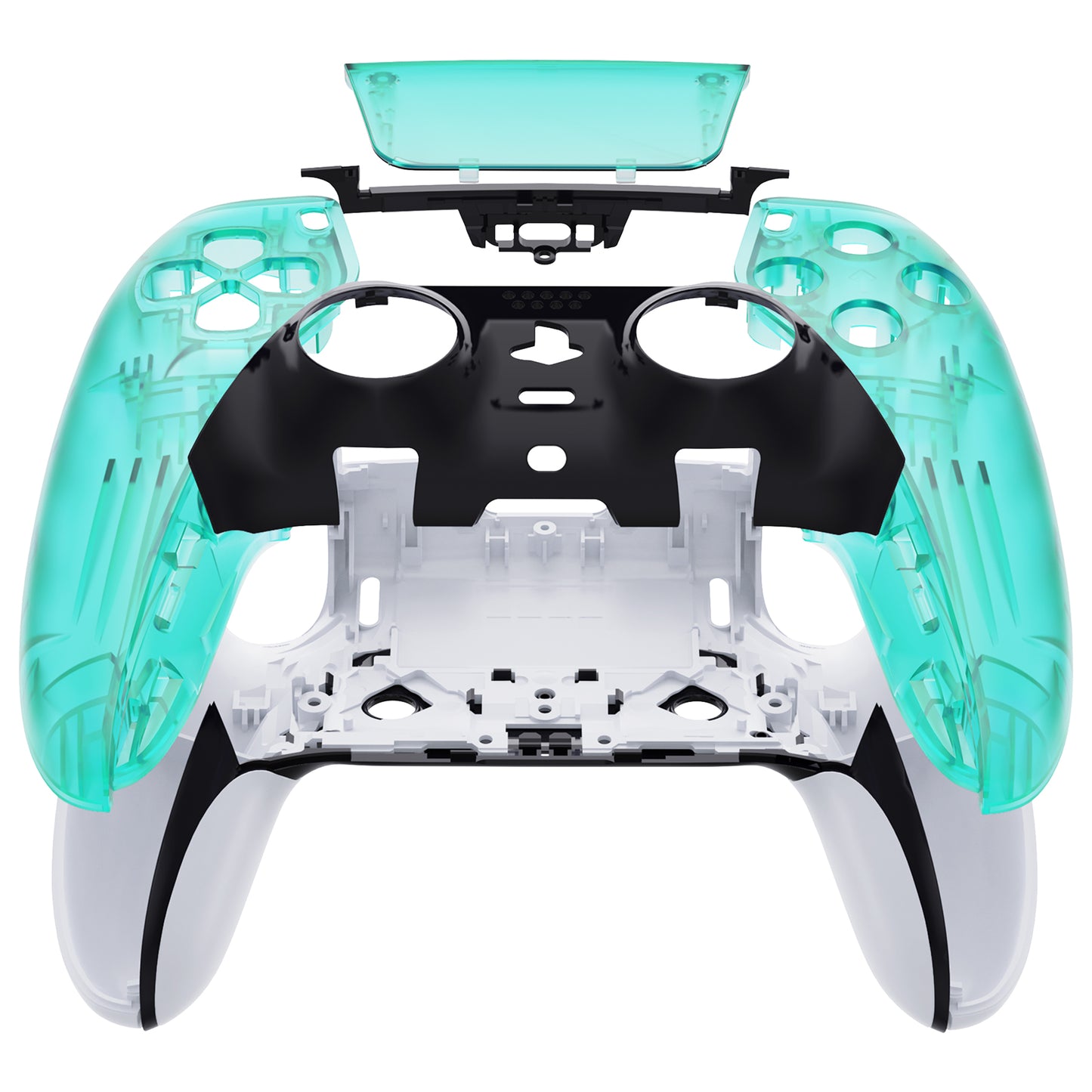 eXtremeRate PS5 edgeコントローラー対応交換対応用左右フロントハウジングシェル&タッチパッド【エメラルドグリーン】