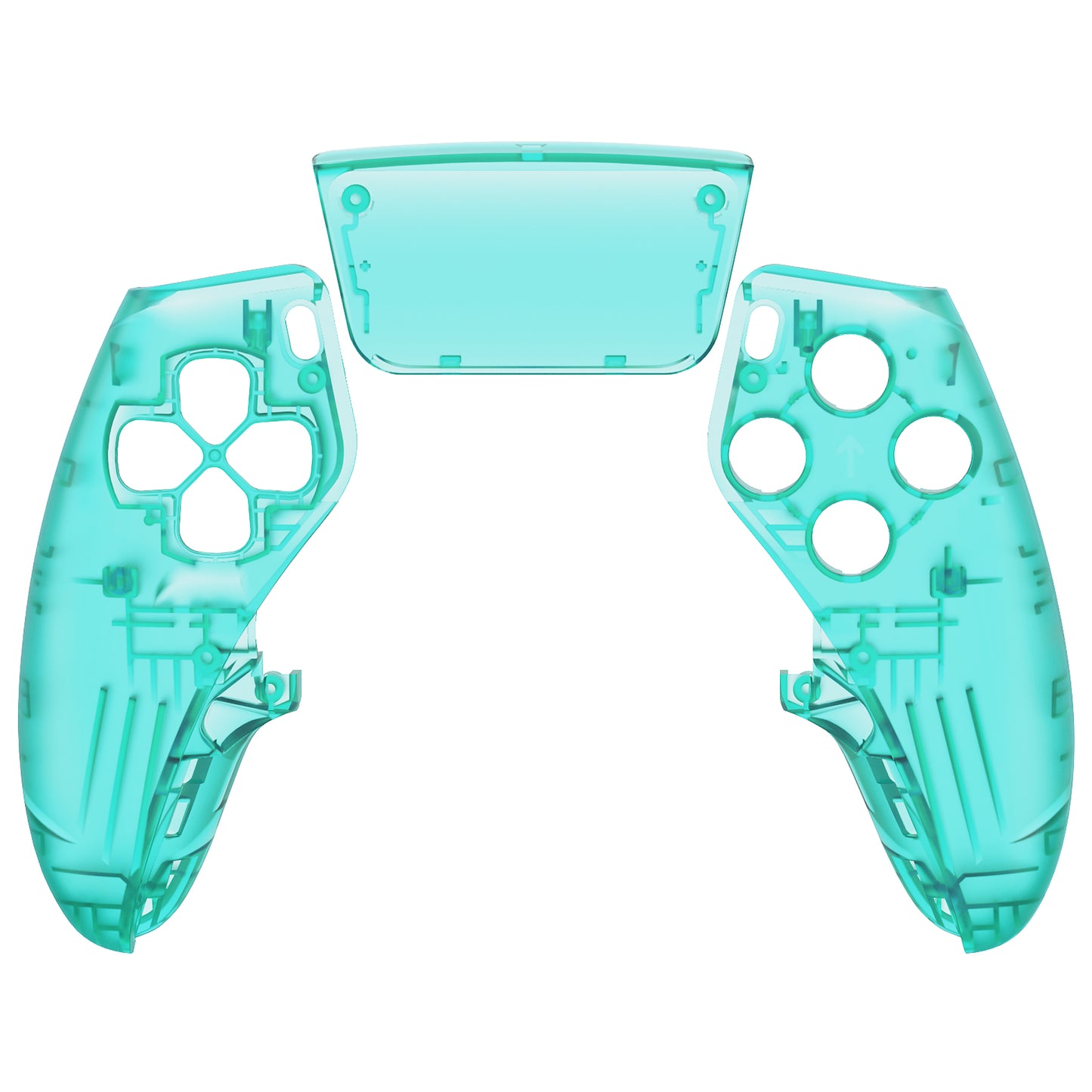 eXtremeRate PS5 edgeコントローラー対応交換対応用左右フロントハウジングシェル&タッチパッド【エメラルドグリーン】