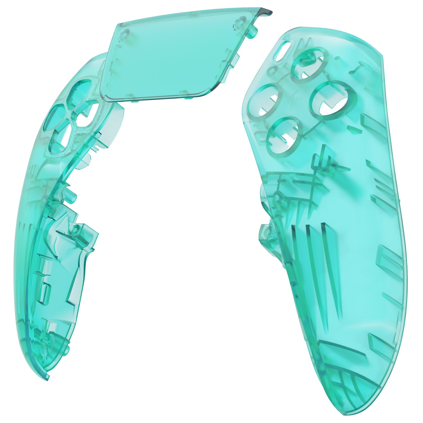 eXtremeRate PS5 edgeコントローラー対応交換対応用左右フロントハウジングシェル&タッチパッド【エメラルドグリーン】
