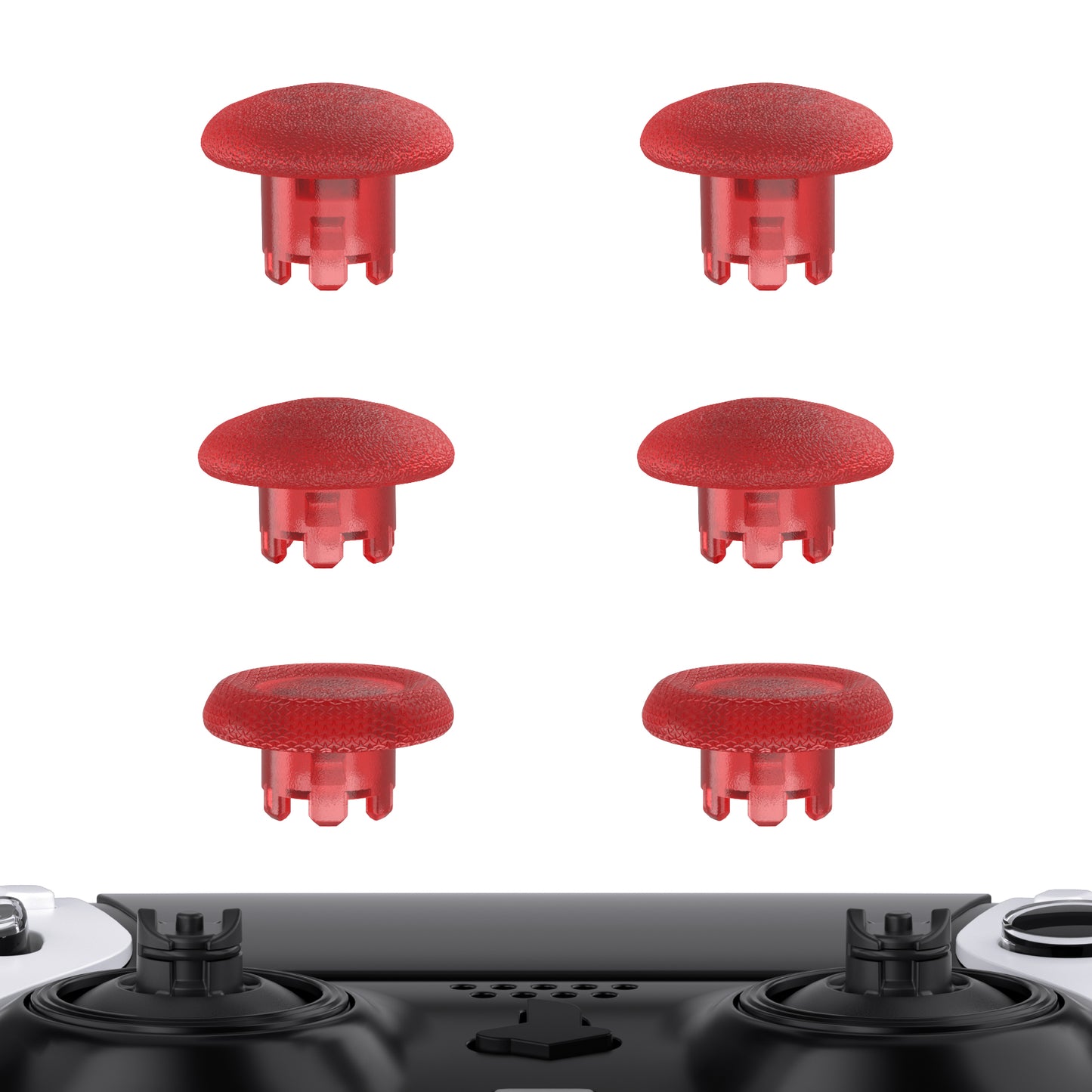 eXtremeRate PS5 edgeコントローラー対応交換対応用スワップ可能なサムスティック【クリアレッド】