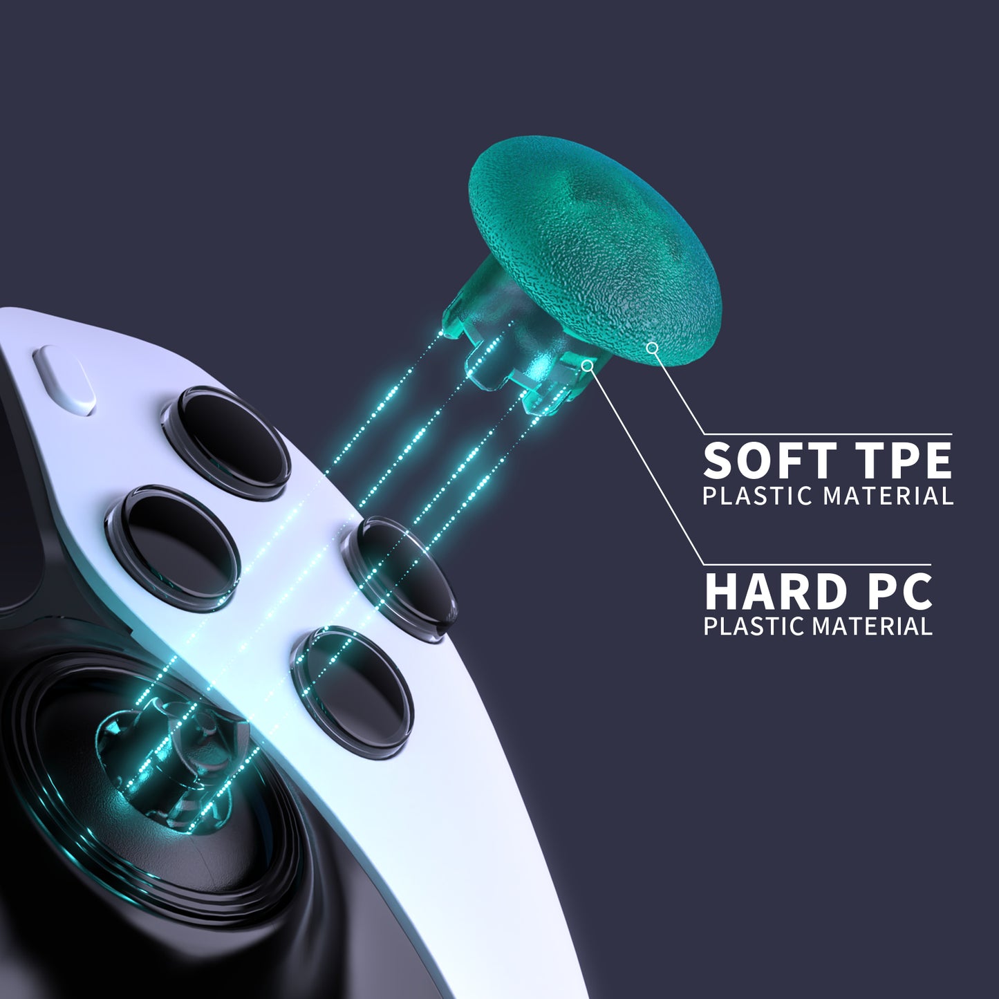 eXtremeRate PS5 edgeコントローラー対応交換対応用スワップ可能なサムスティック【エメラルドグリーン】