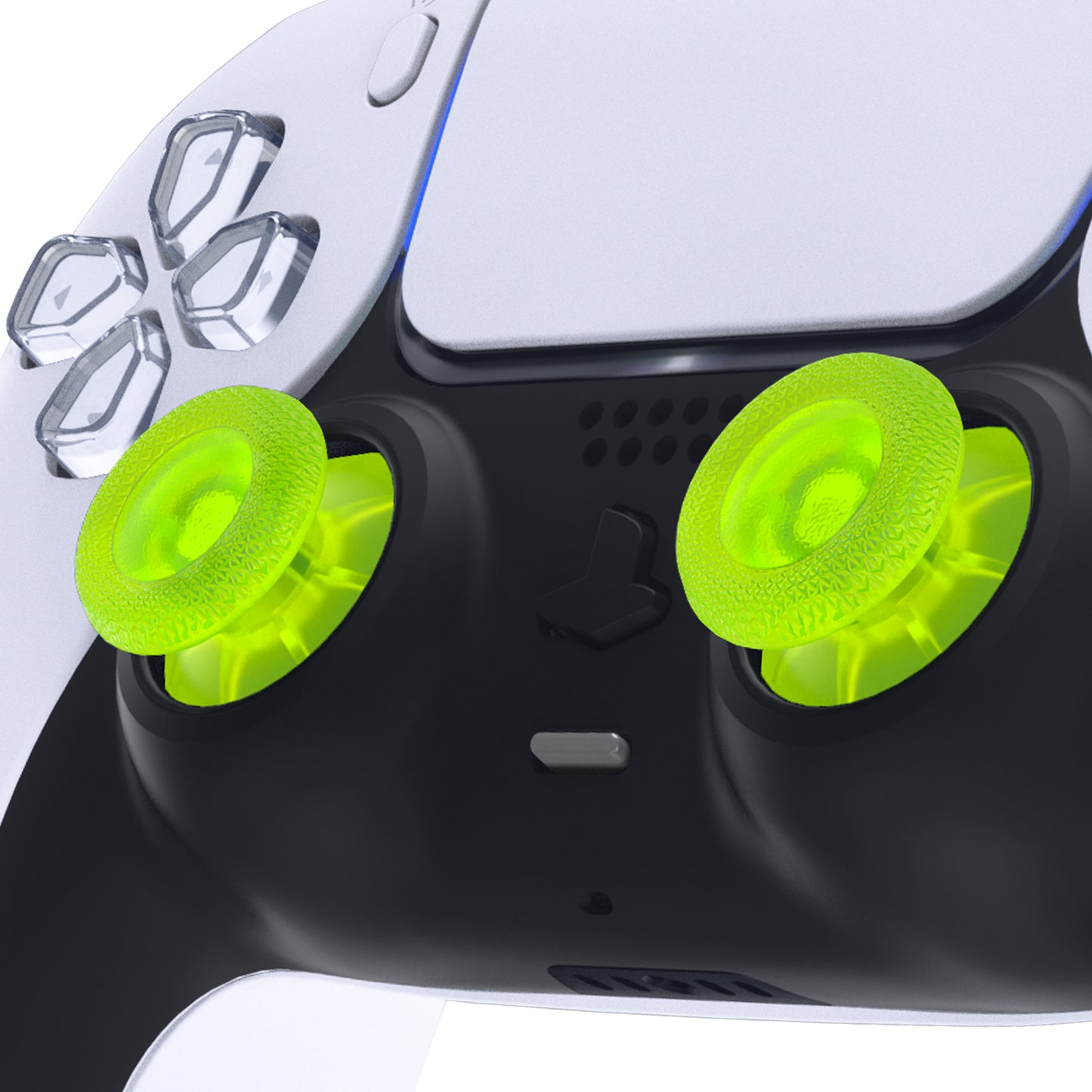 eXtremeRate PS5&PS4全モデルのコントローラー対応交換対応用サムスティックアナログスティックジョイスティック【クリアライムグリーン】
