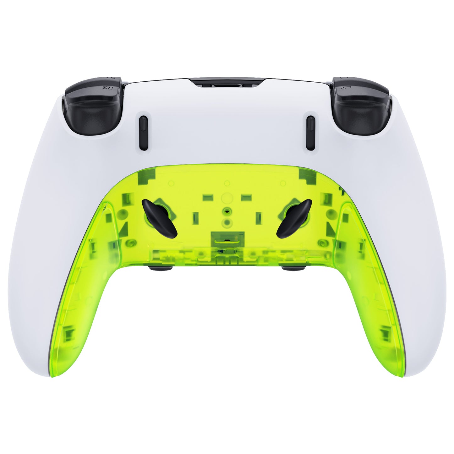 eXtremeRate PS5 edgeコントローラー対応交換対応用トップ&ボトム装飾トリムシェル【クリアライムグリーン】