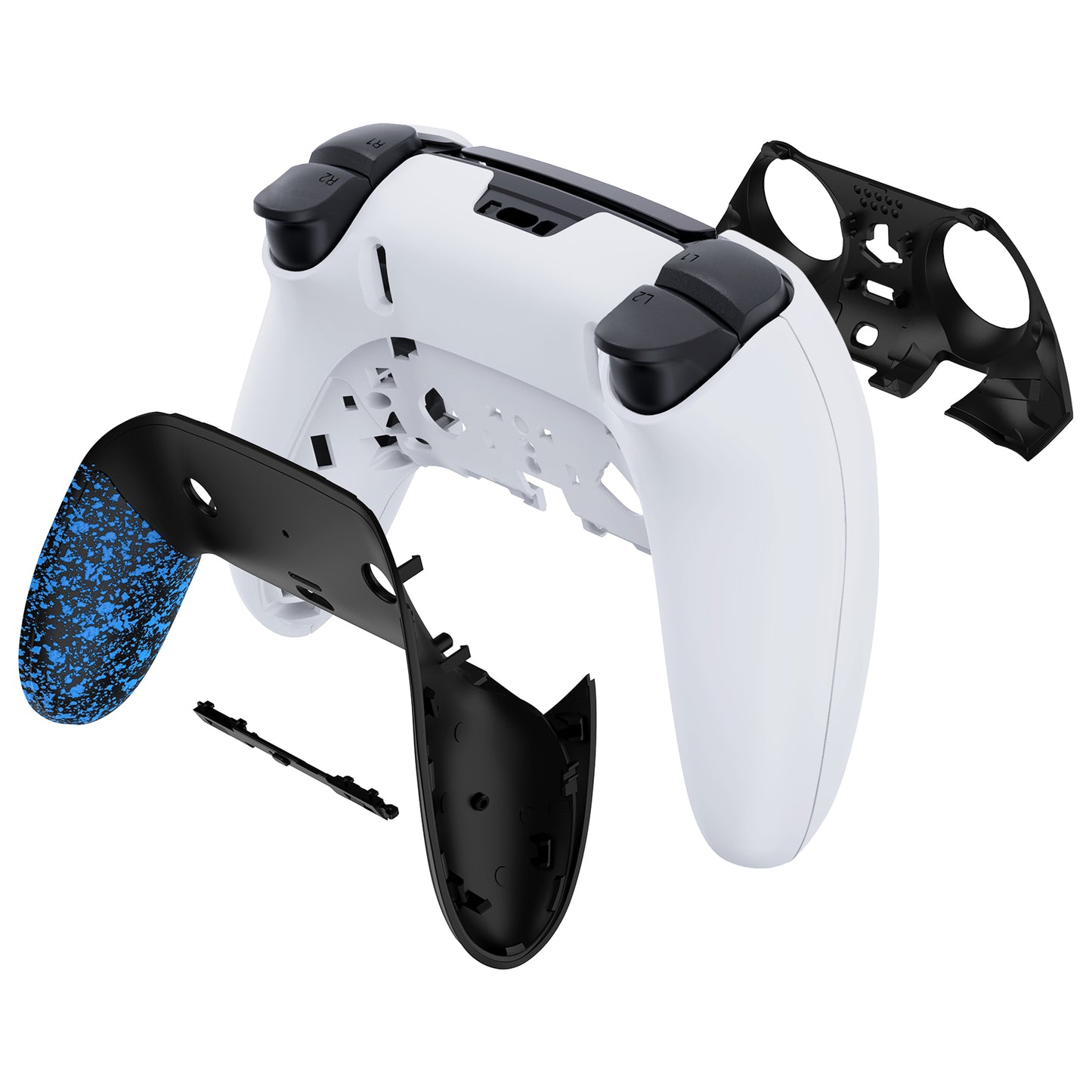 eXtremeRate PS5 edgeコントローラー対応交換対応用トップ&ボトム装飾トリムシェル【テクスチャードブルー】