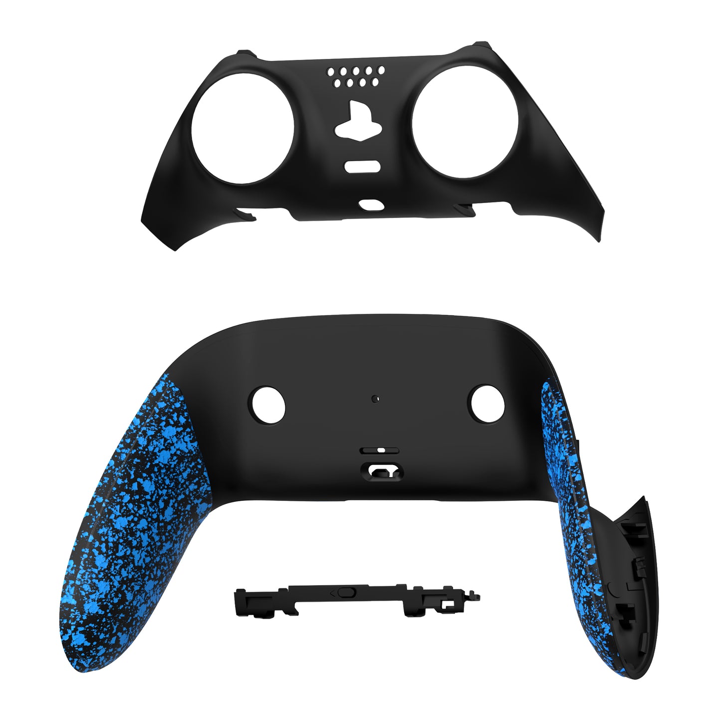 eXtremeRate PS5 edgeコントローラー対応交換対応用トップ&ボトム装飾トリムシェル【テクスチャードブルー】