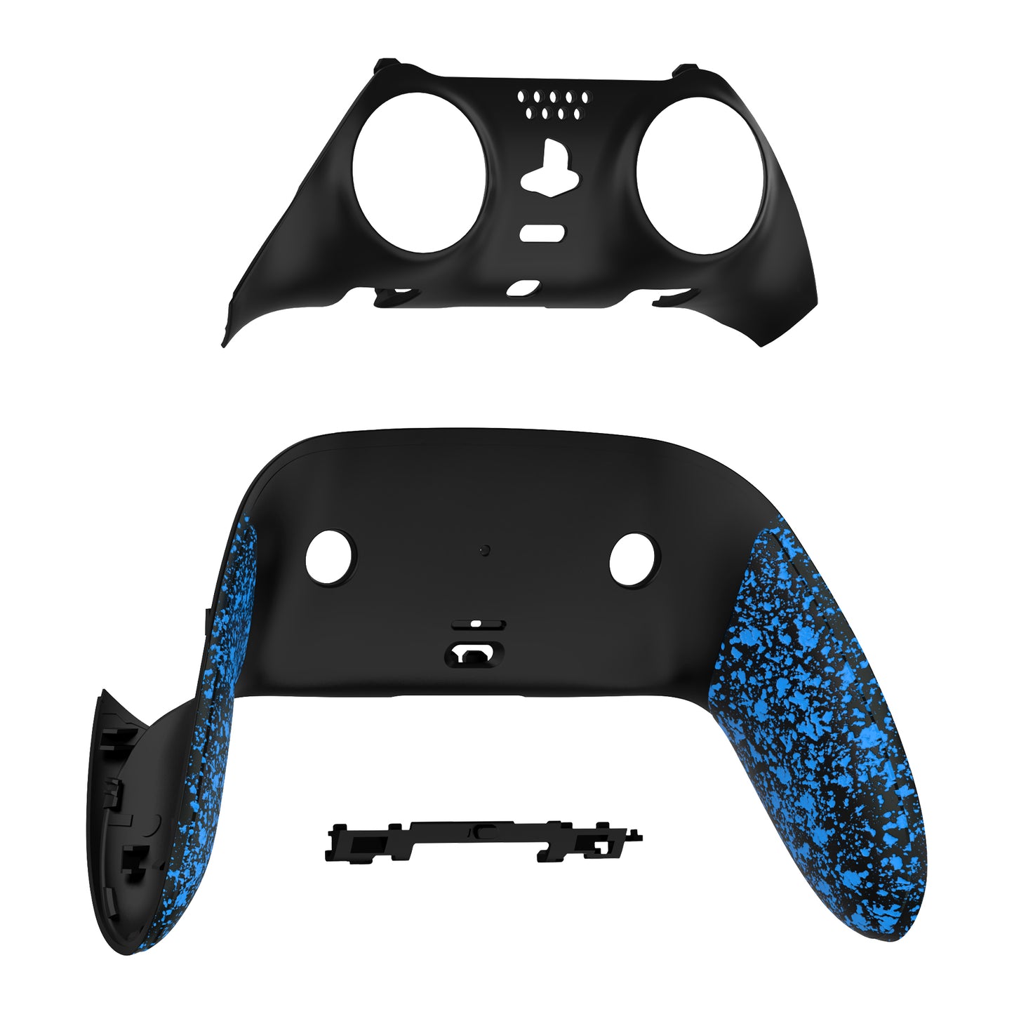 eXtremeRate PS5 edgeコントローラー対応交換対応用トップ&ボトム装飾トリムシェル【テクスチャードブルー】