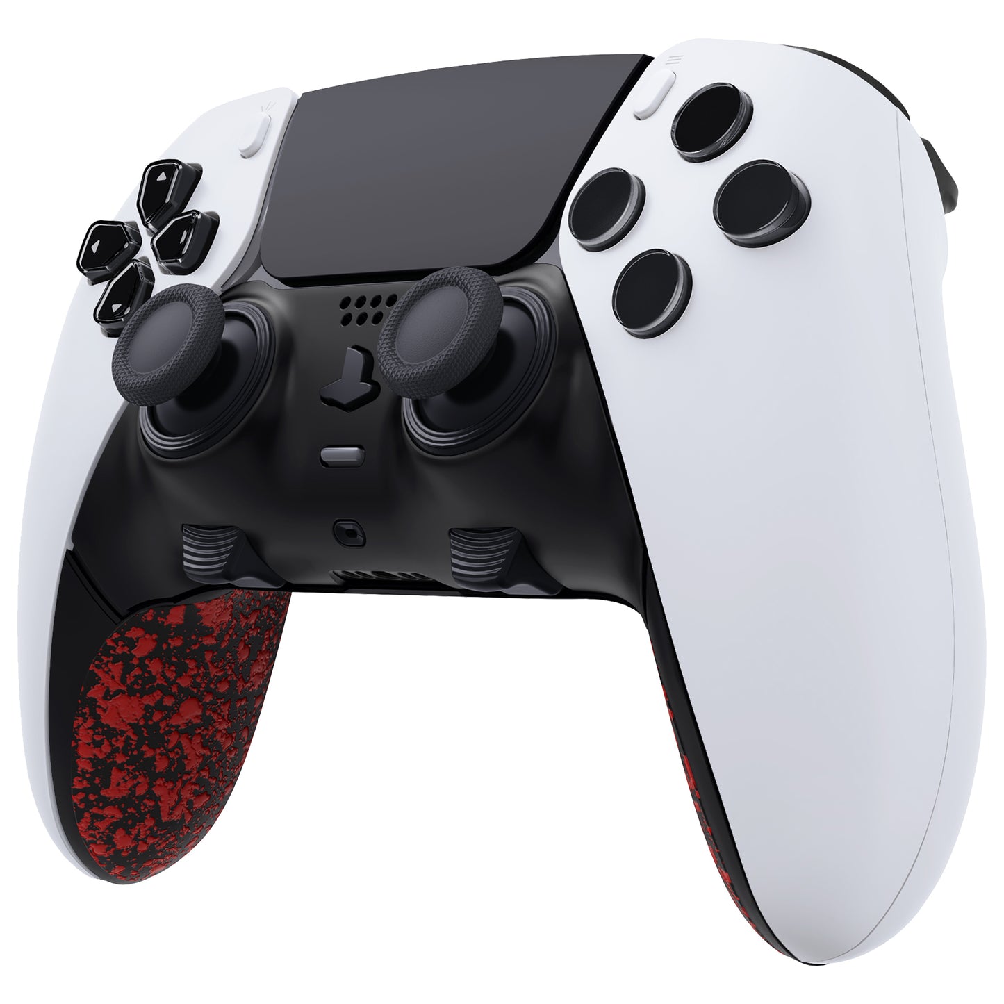 eXtremeRate PS5 edgeコントローラー対応交換対応用トップ&ボトム装飾トリムシェル【テクスチャー・赤色】