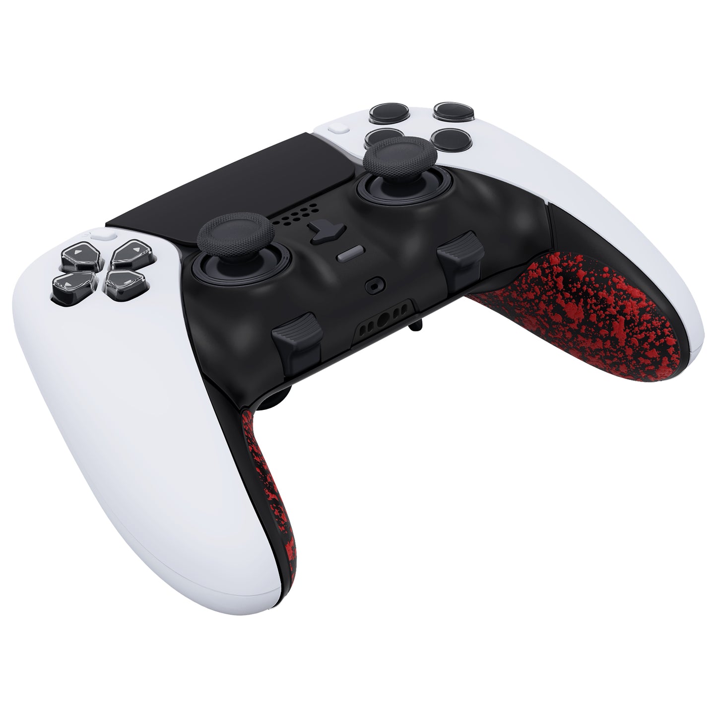 eXtremeRate PS5 edgeコントローラー対応交換対応用トップ&ボトム装飾トリムシェル【テクスチャー・赤色】