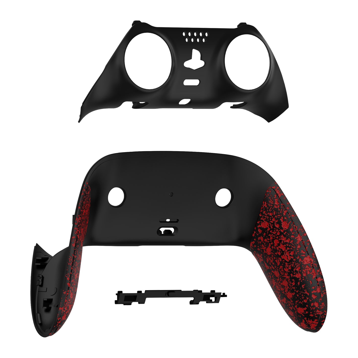 eXtremeRate PS5 edgeコントローラー対応交換対応用トップ&ボトム装飾トリムシェル【テクスチャー・赤色】