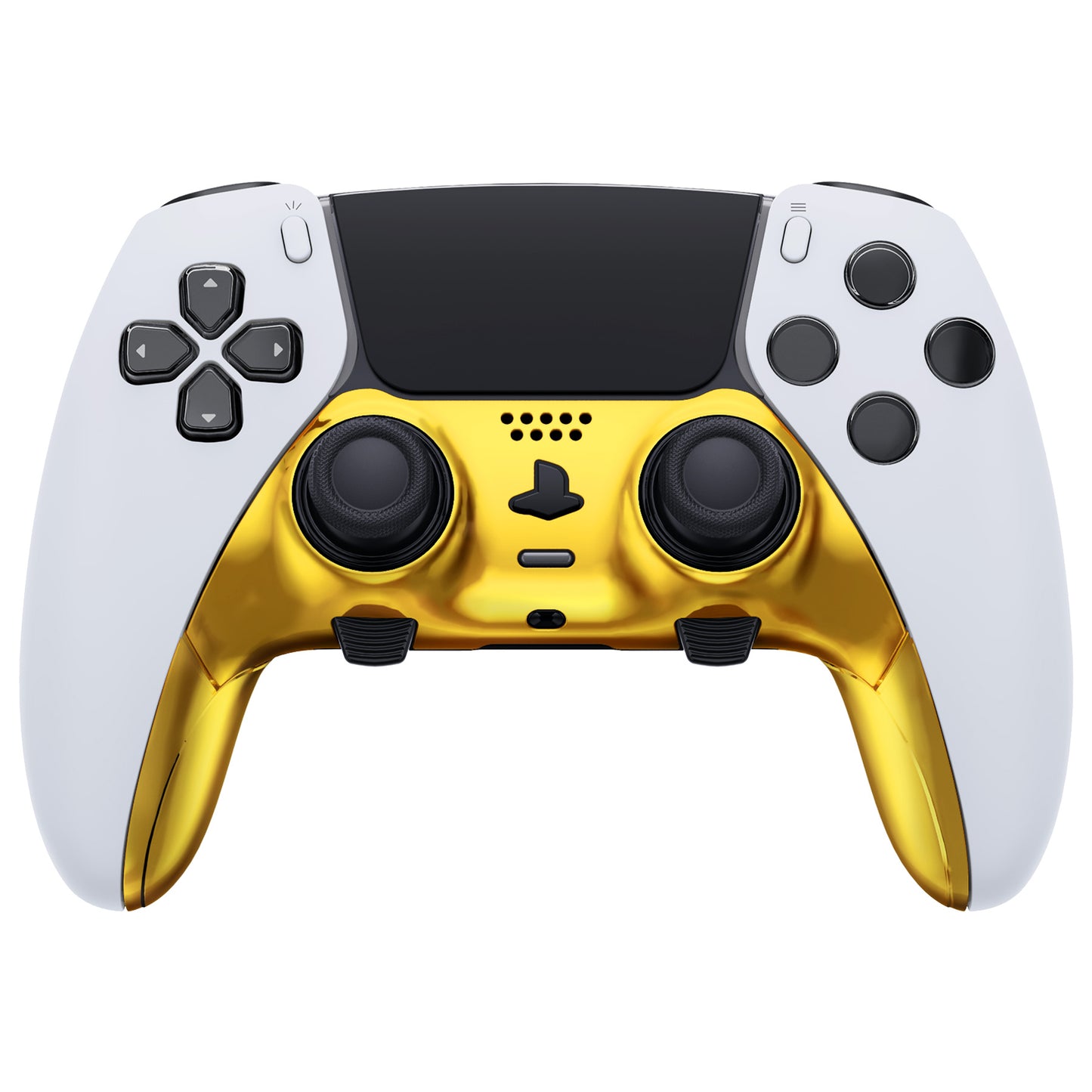 eXtremeRate PS5 edgeコントローラー対応交換対応用トップ&ボトム装飾トリムシェル【クロームゴールド】