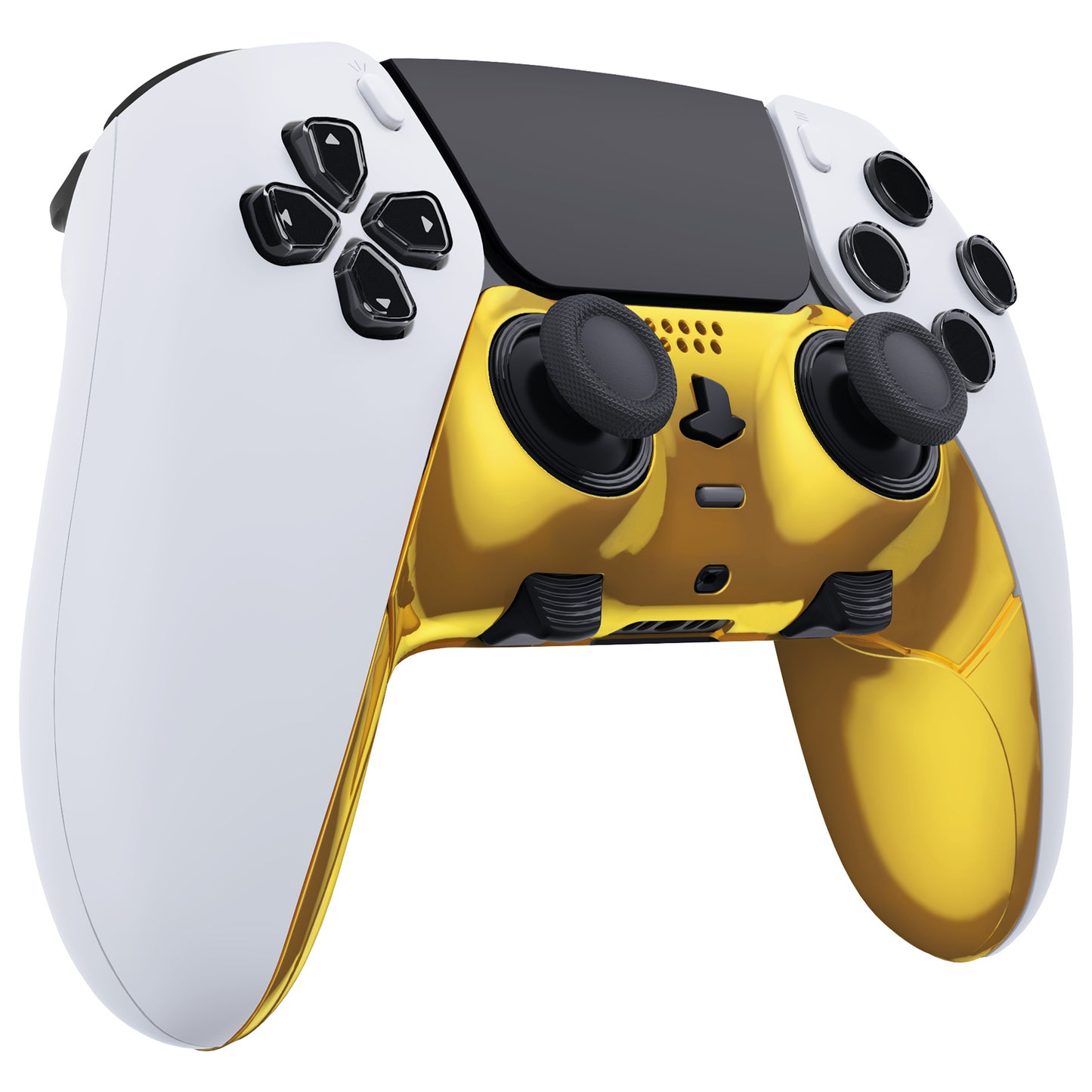 eXtremeRate PS5 edgeコントローラー対応交換対応用トップ&ボトム装飾トリムシェル【クロームゴールド】